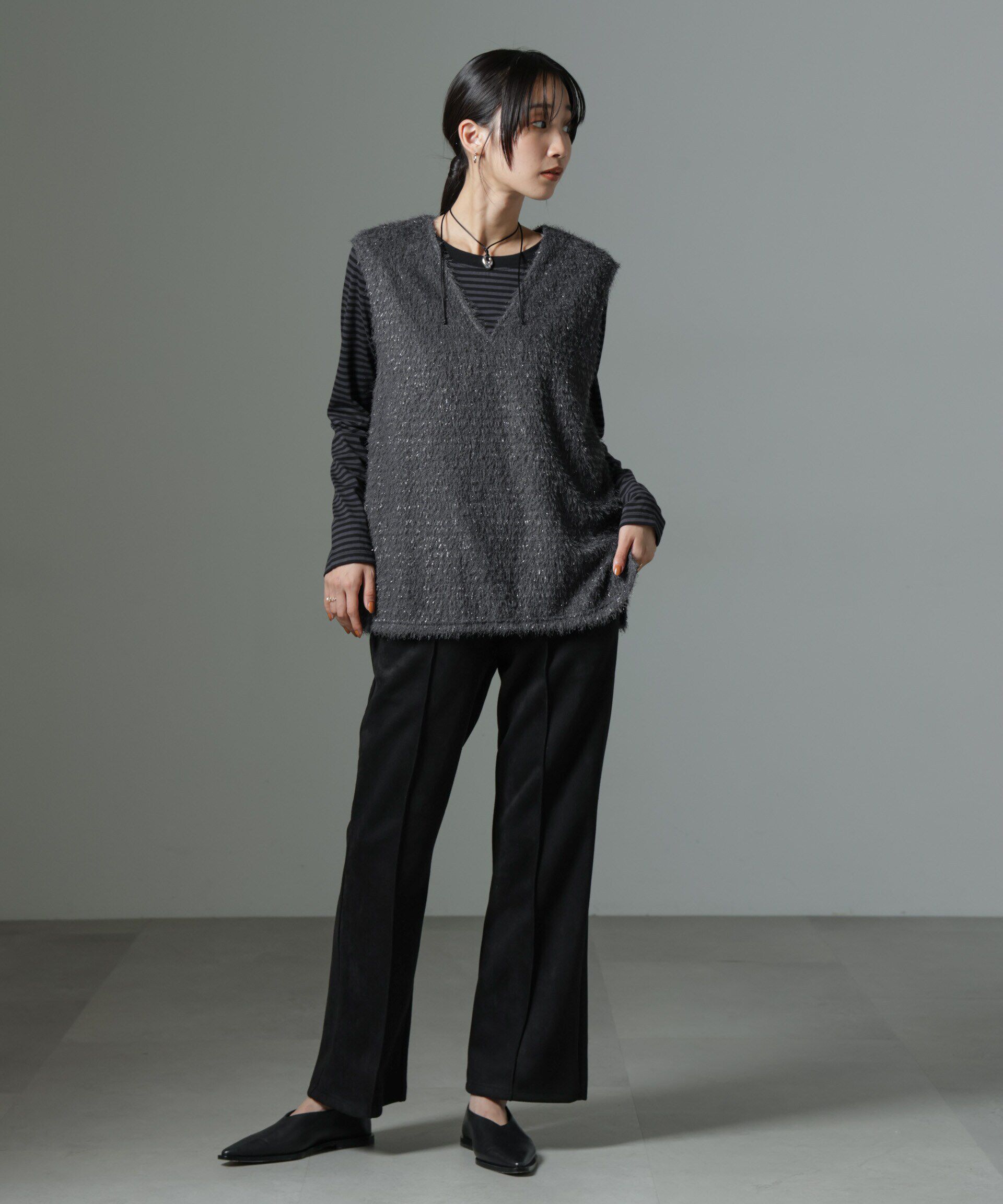 nano･universe「カットスエードパンツ(セットアップ可)」|チノ|