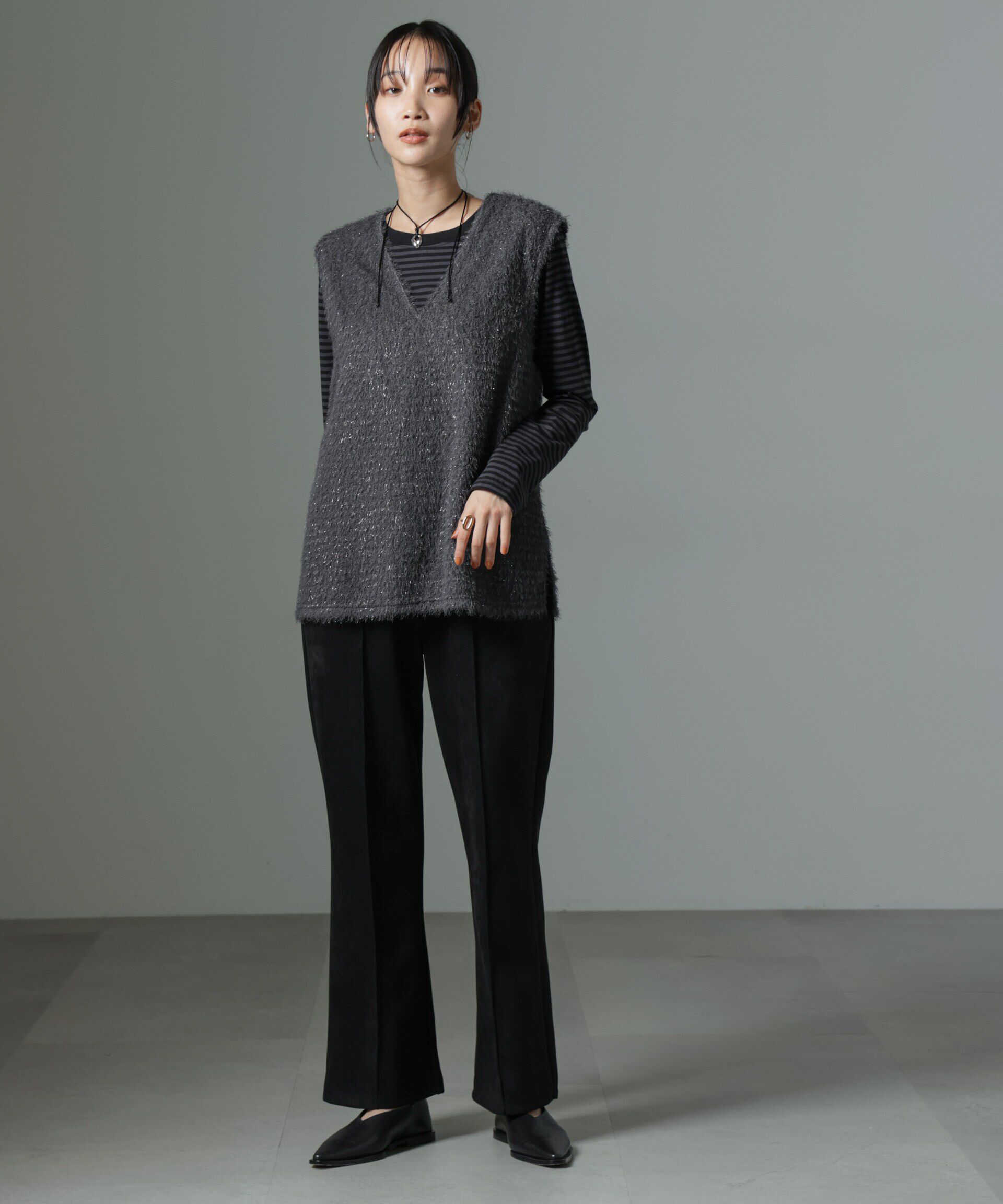 nano･universe「カットスエードパンツ(セットアップ可)」|チノ|