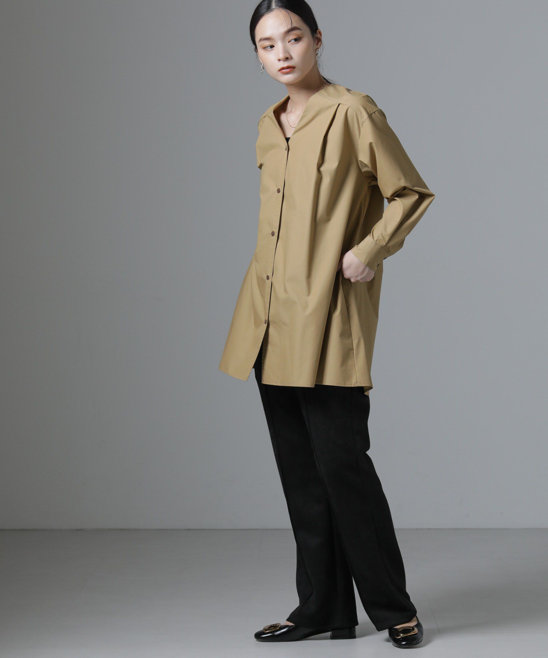 nano･universe「カットスエードパンツ(セットアップ可)」|チノ|