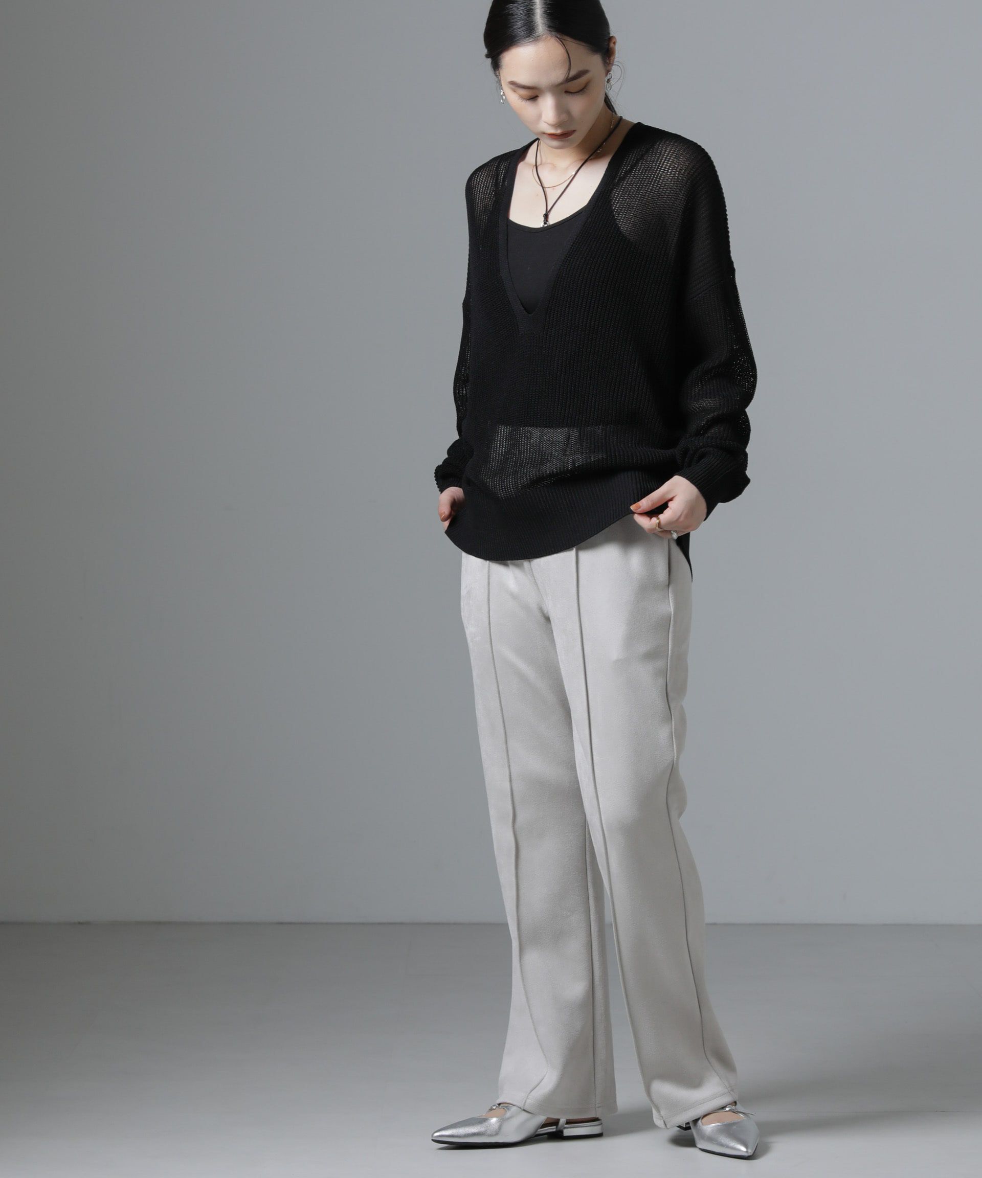 nano･universe「カットスエードパンツ(セットアップ可)」|チノ|