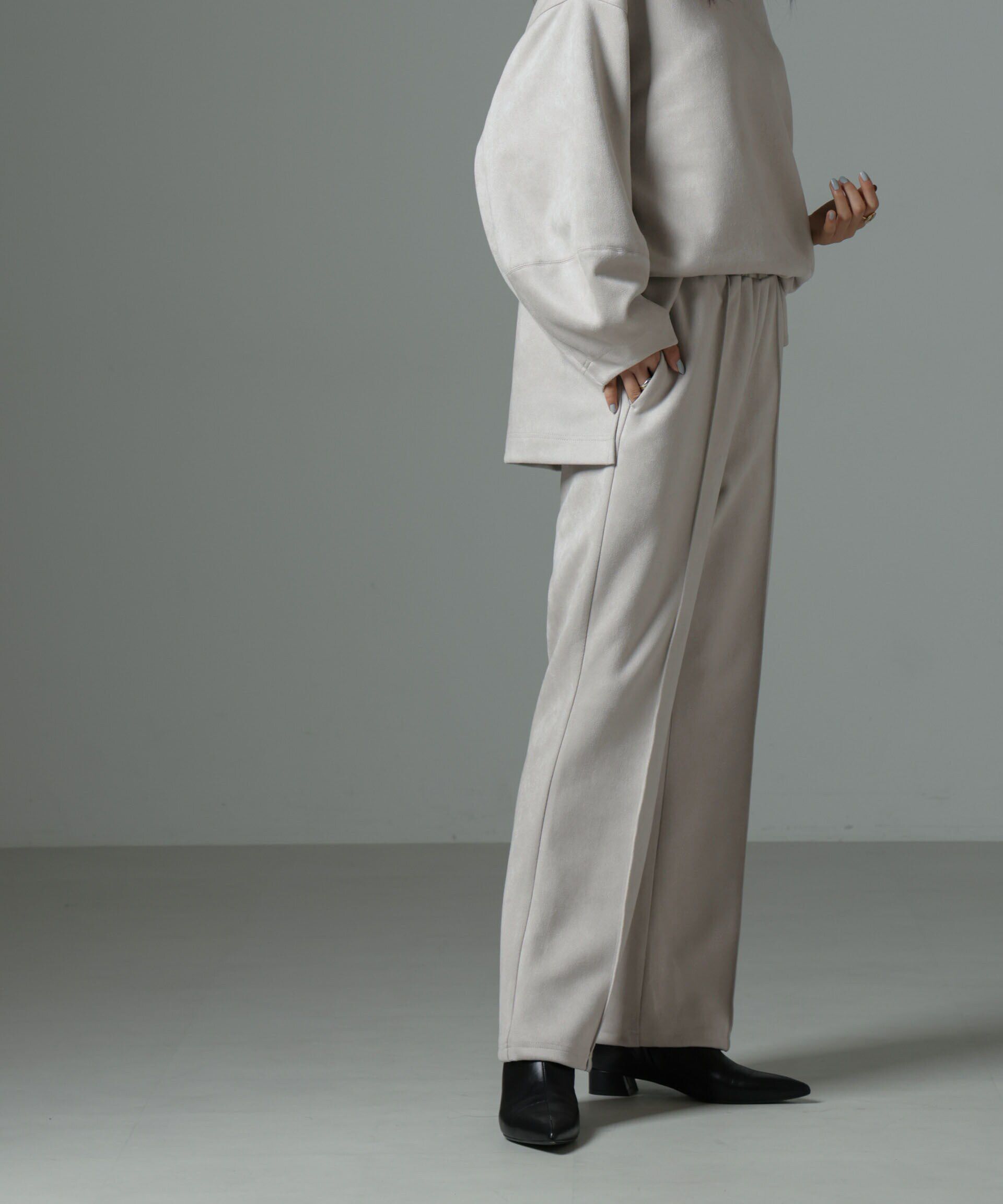 nano･universe「カットスエードパンツ(セットアップ可)」|チノ|