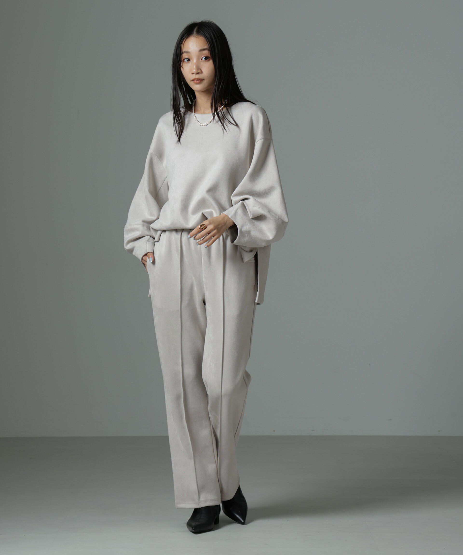 nano･universe「カットスエードパンツ(セットアップ可)」|チノ|