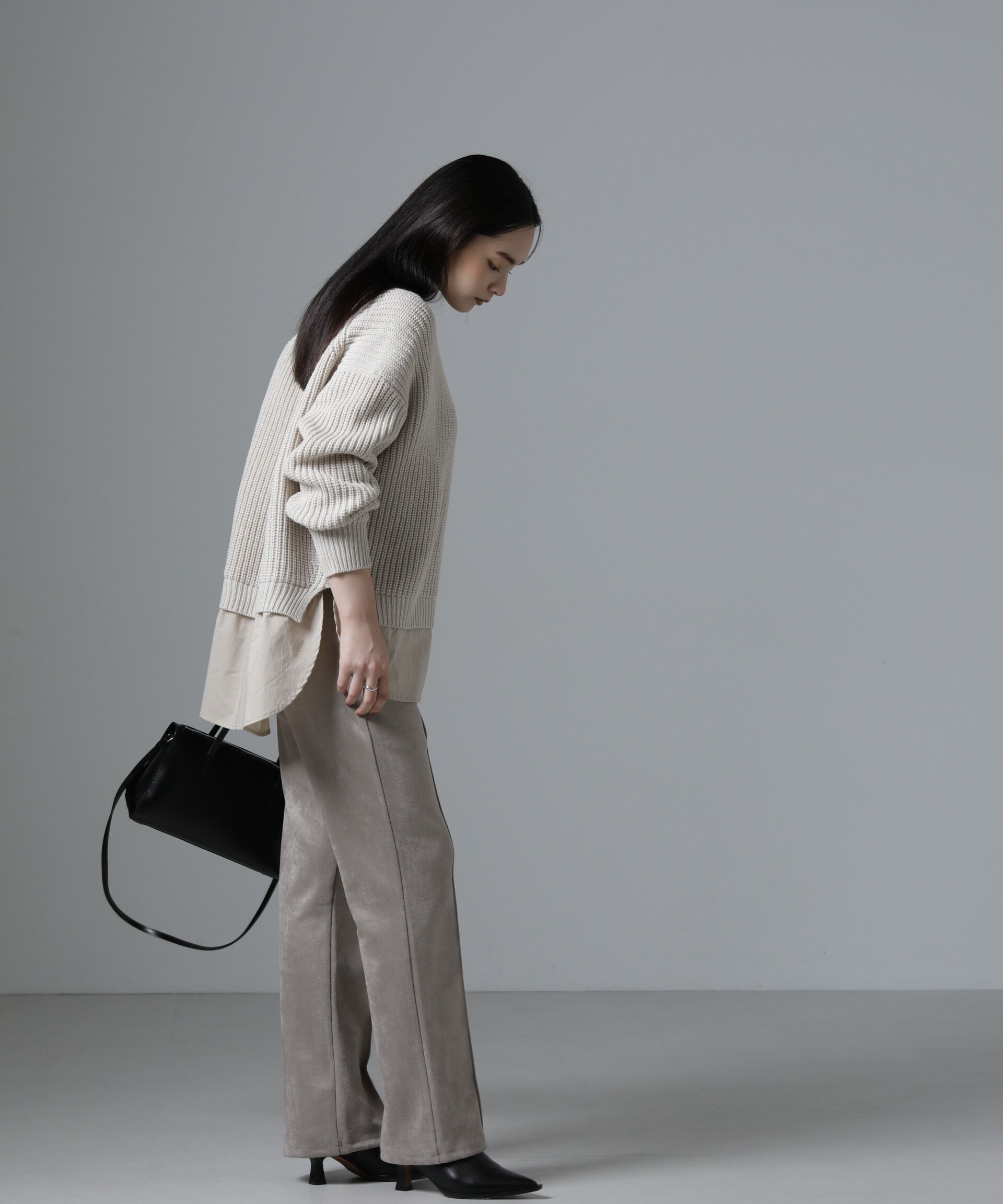 nano･universe「カットスエードパンツ(セットアップ可)」|チノ|