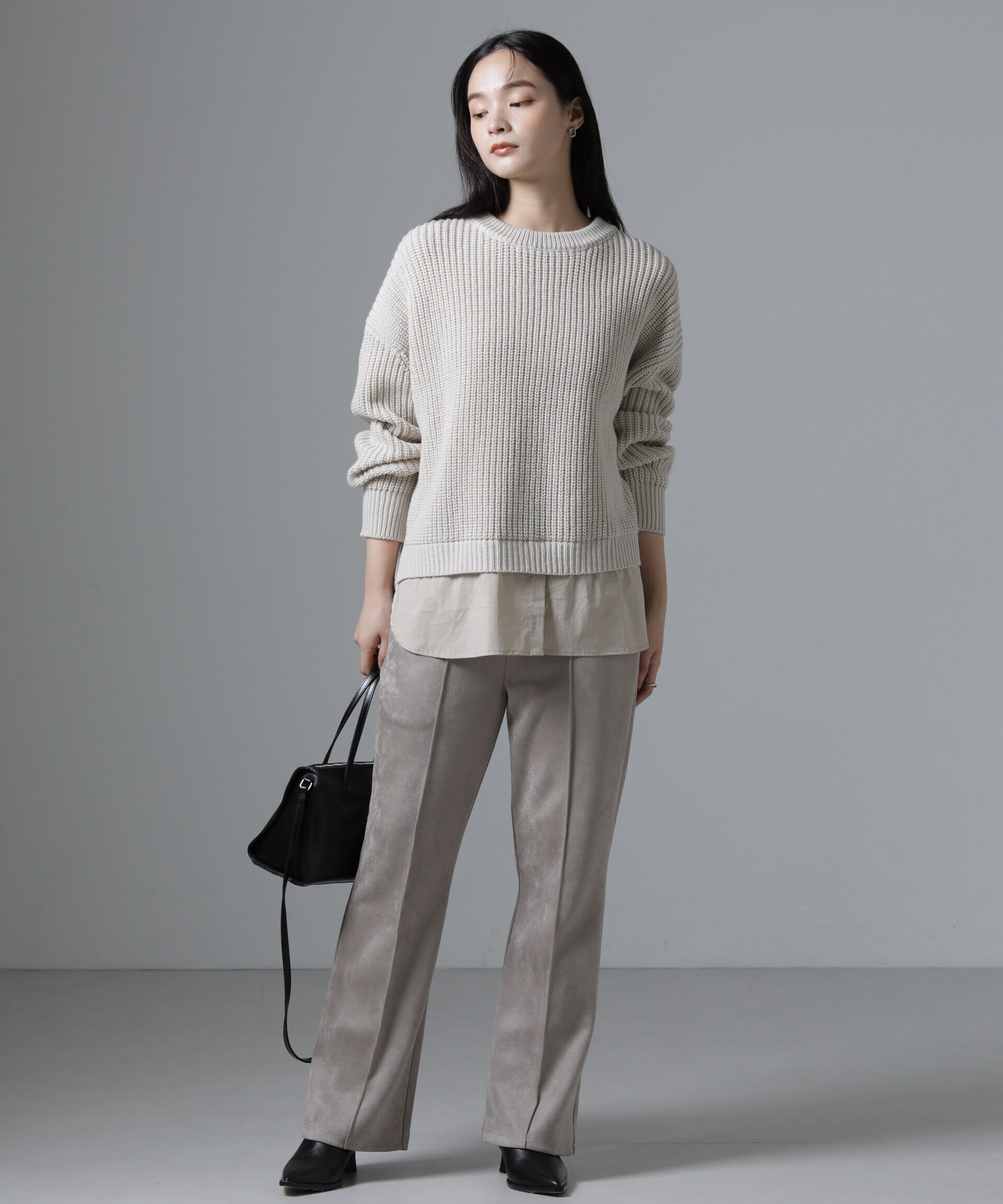 nano･universe「カットスエードパンツ(セットアップ可)」|チノ|