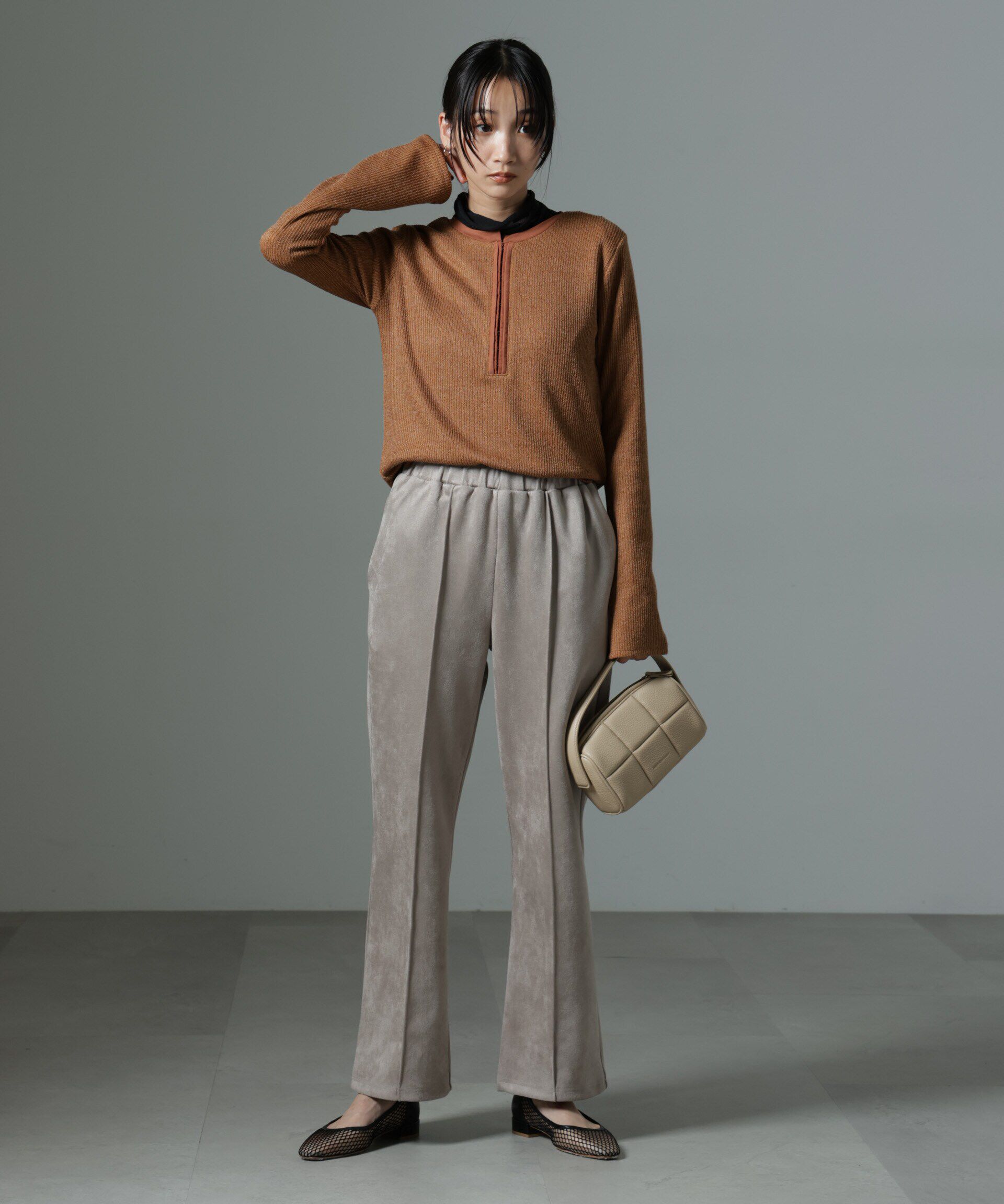 nano･universe「カットスエードパンツ(セットアップ可)」|チノ|