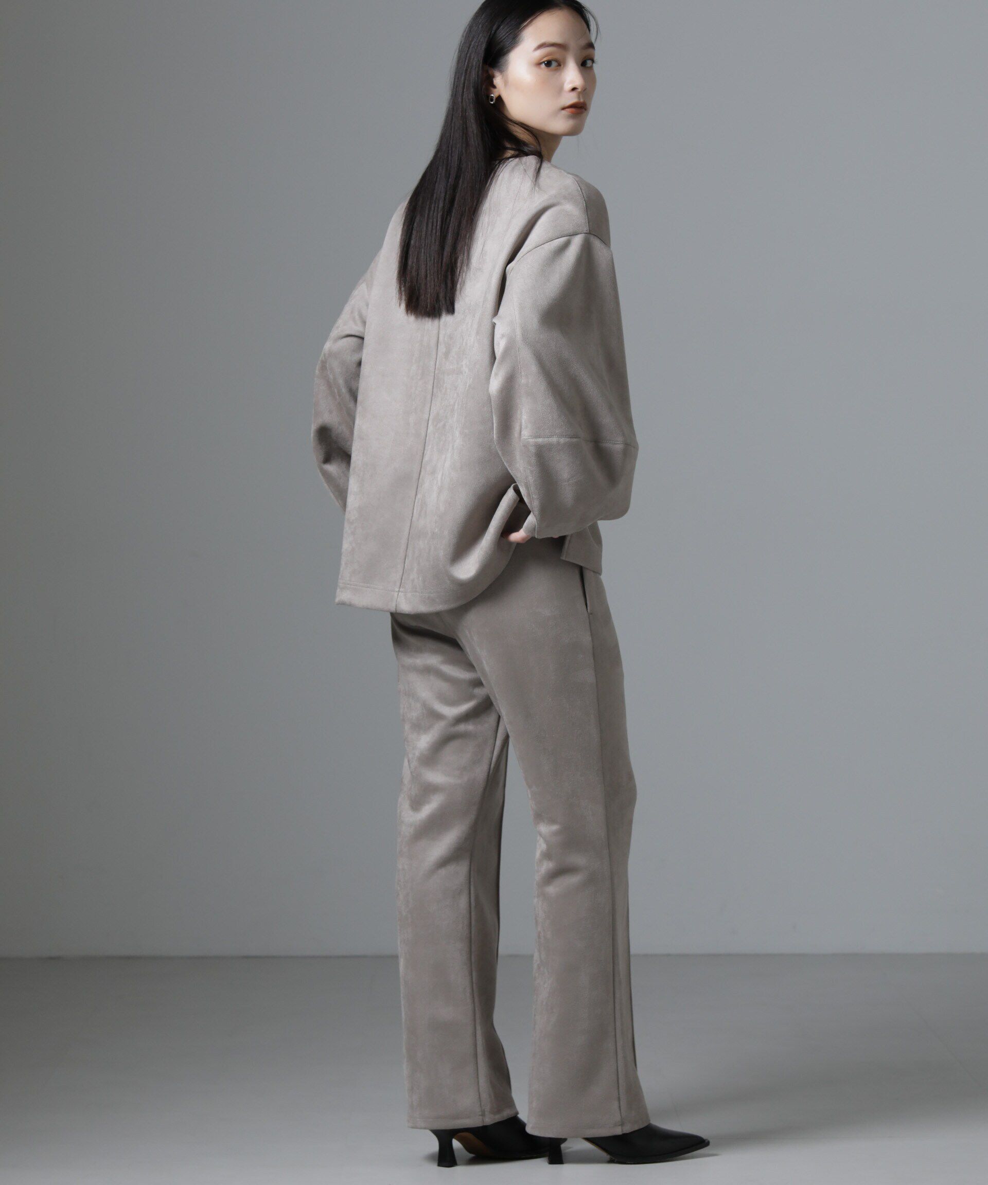 nano･universe「カットスエードパンツ(セットアップ可)」|チノ|