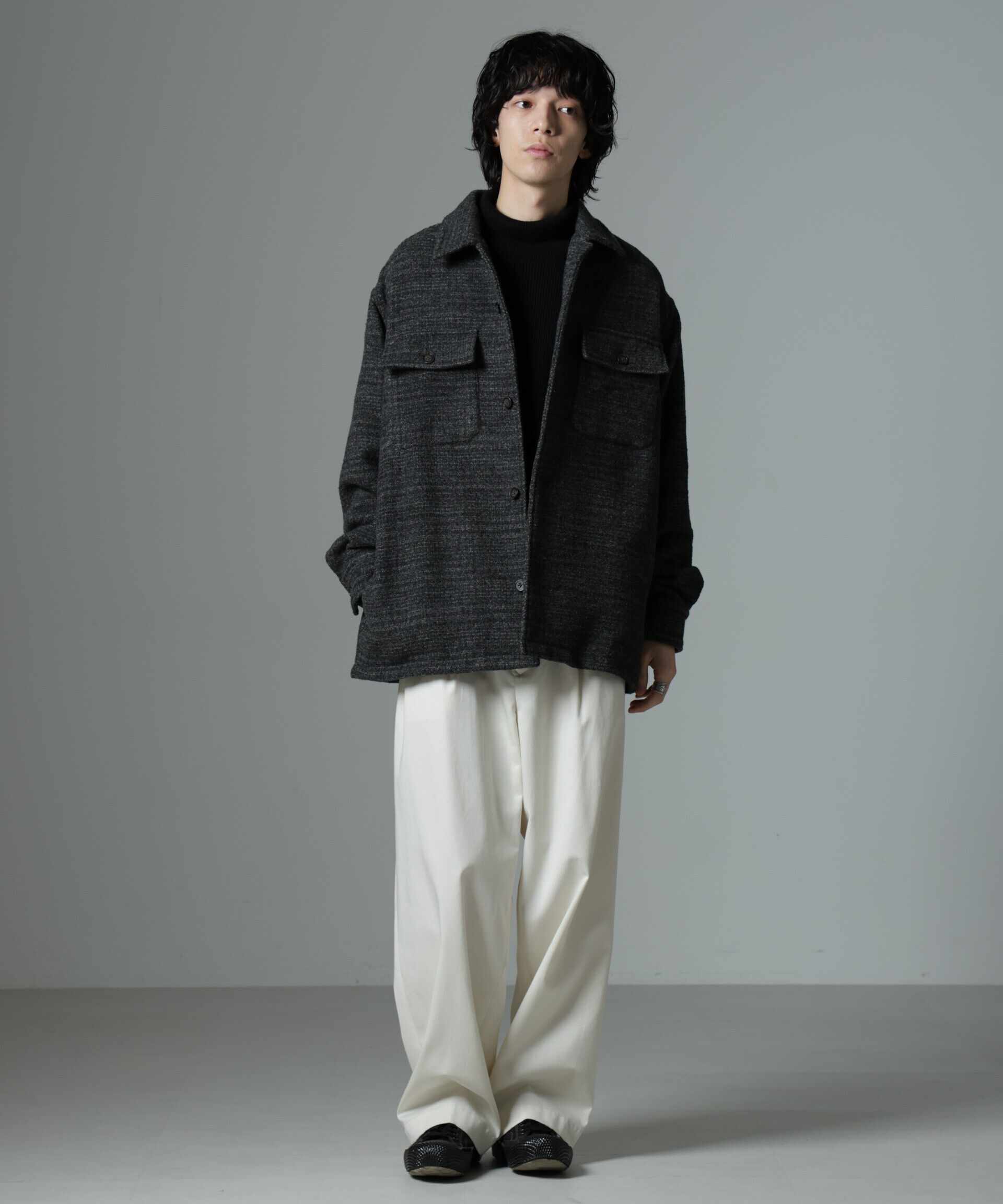 nano･universe「スライバーライクシャギーシャツブルゾン」|ブルゾン・スタジャン|