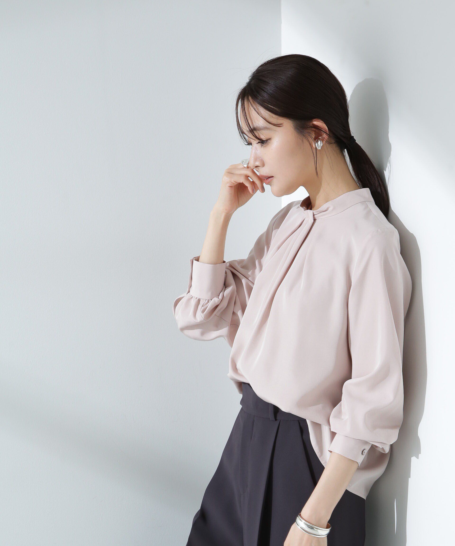 nano･universe「モダールピーチブラウス」|シャツ・ブラウス|ライトベージ 1