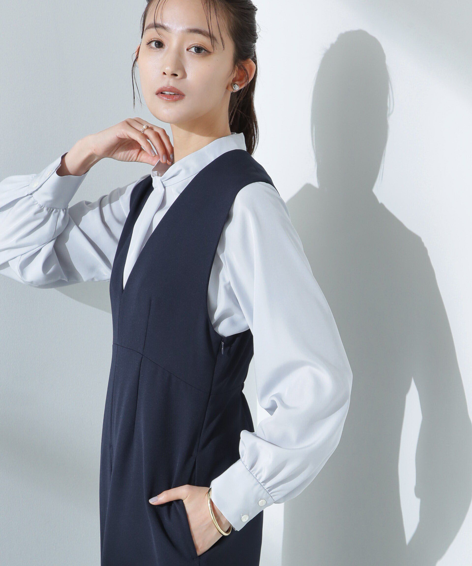 nano･universe「モダールピーチブラウス」|シャツ・ブラウス|L.ブルー1