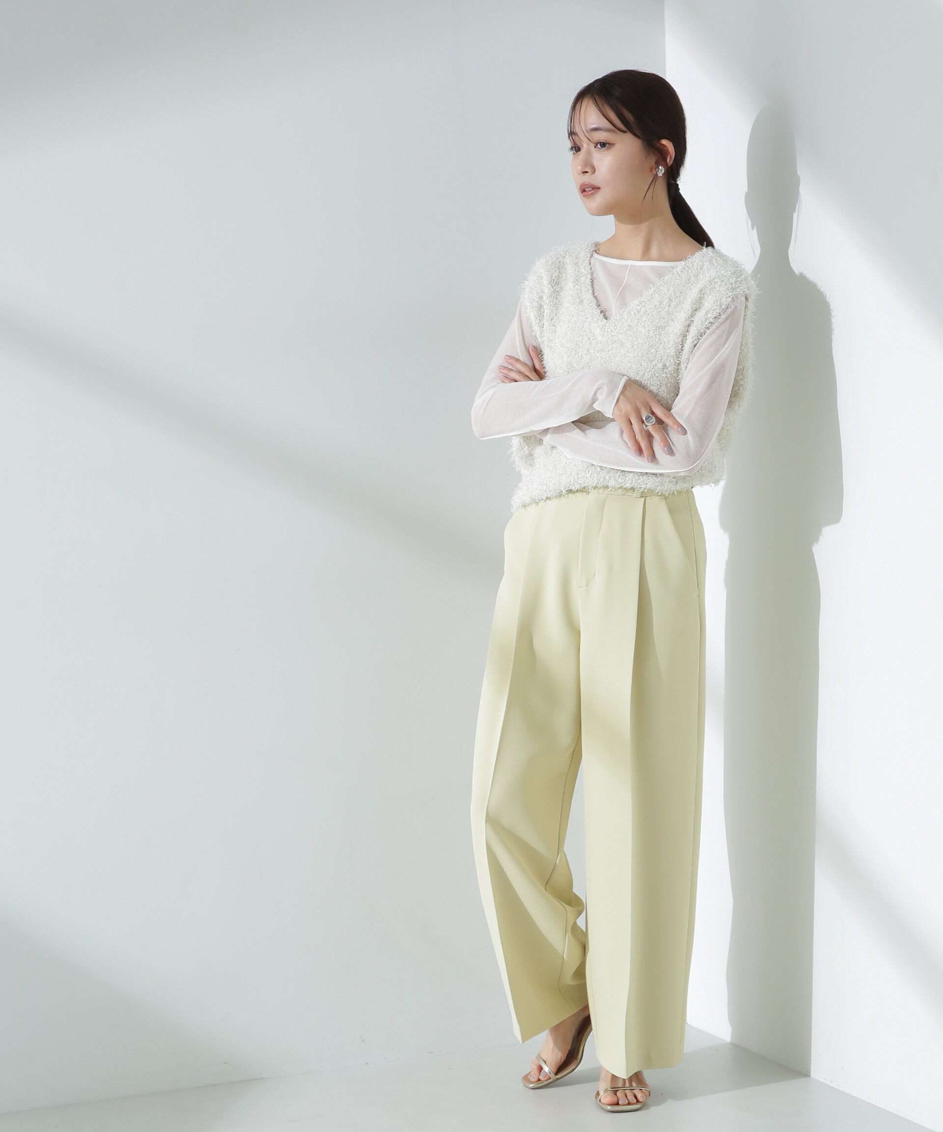 nano･universe「ツイルワイドスラックス」|チノ|