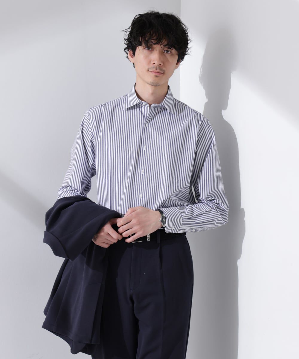 nano･universe「｢N shirt｣Anti Soaked(R) 汗染み防止セミワイドカラーシャツ長袖」|シャツ・ブラウス|