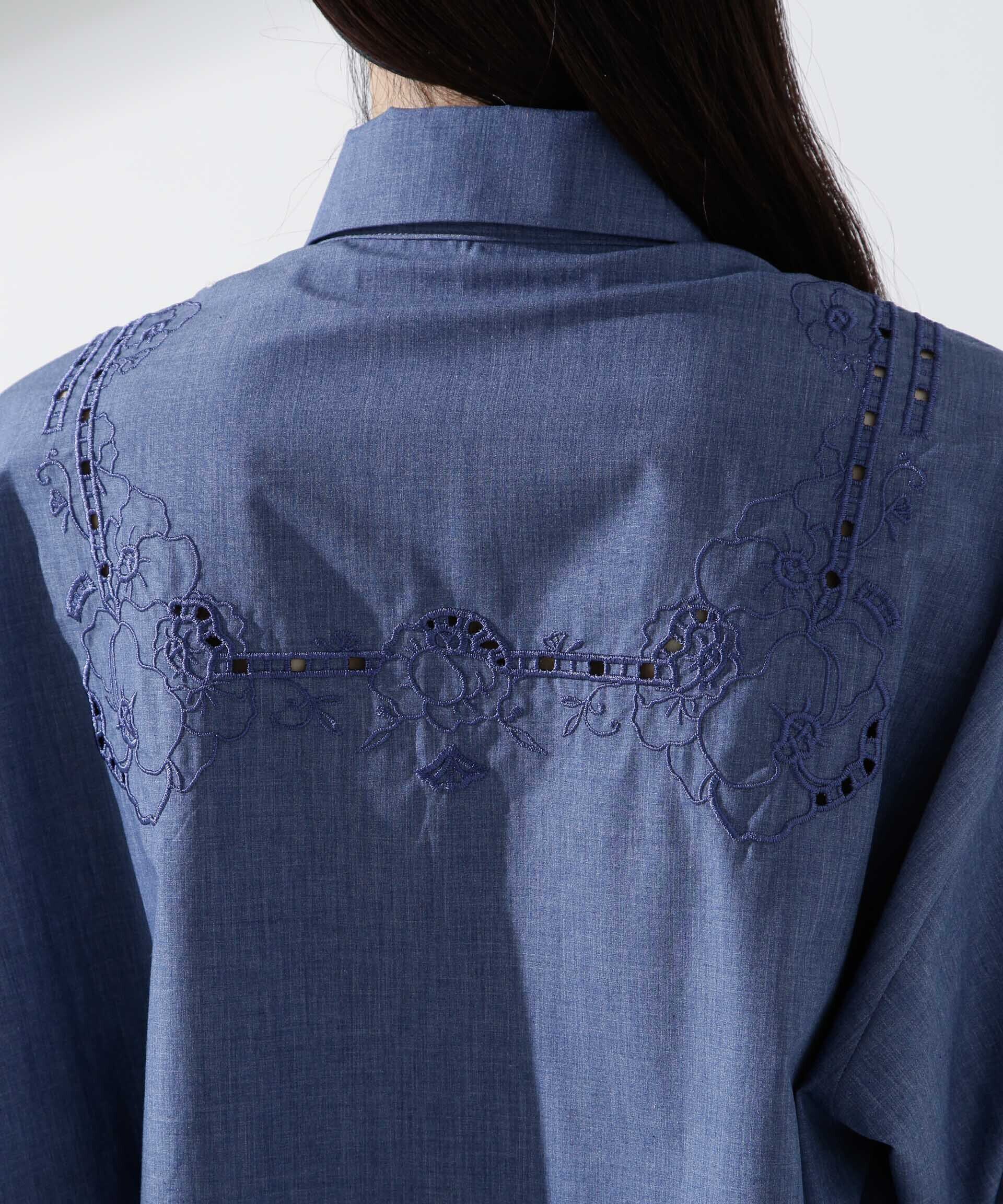 nano･universe「カットワークレースオーバーサイズシャツ」|シャツ・ブラウス|