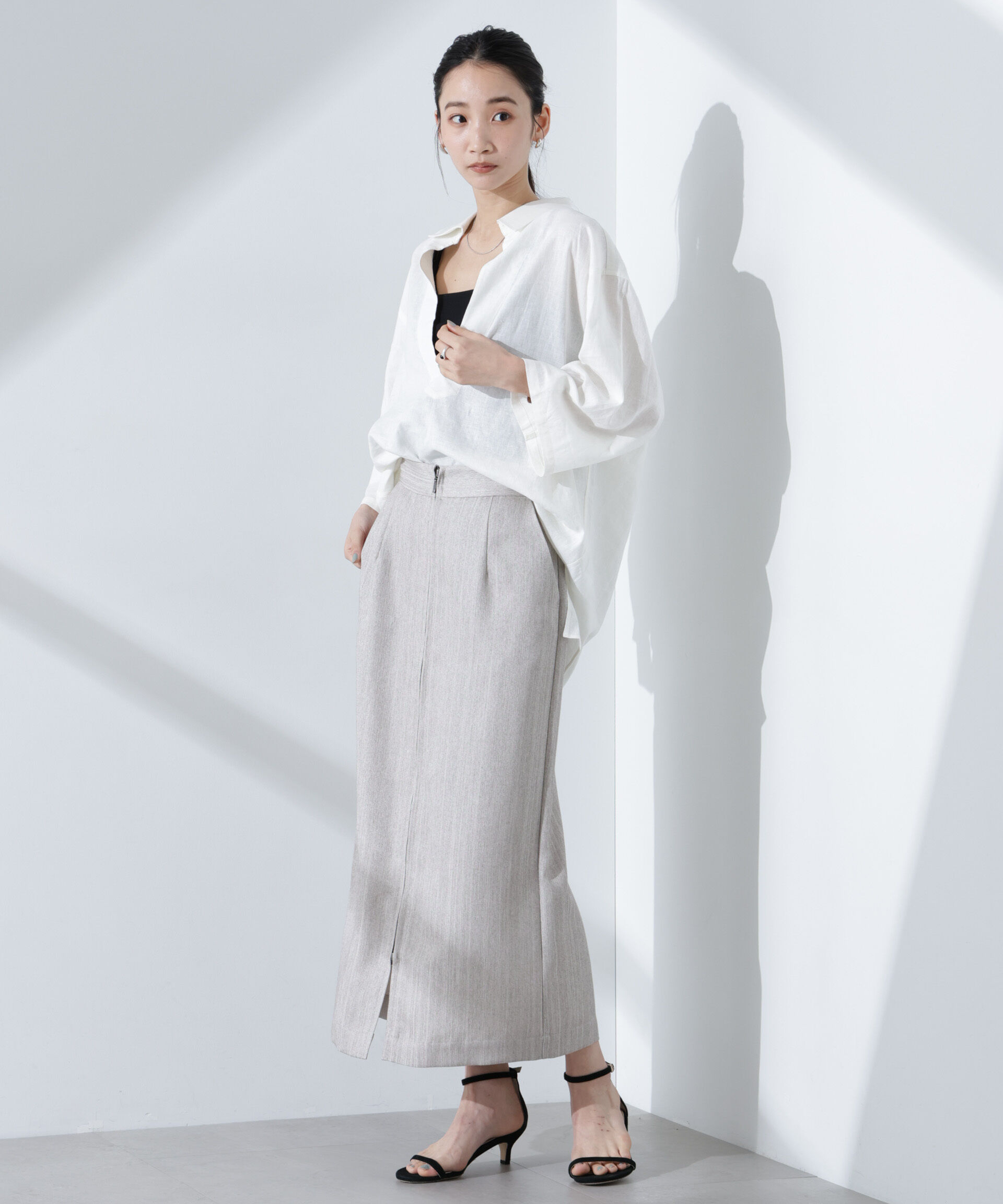 nano･universe「Anti Smell Linen プルオーバーVネックシャツ」|シャツ・ブラウス|