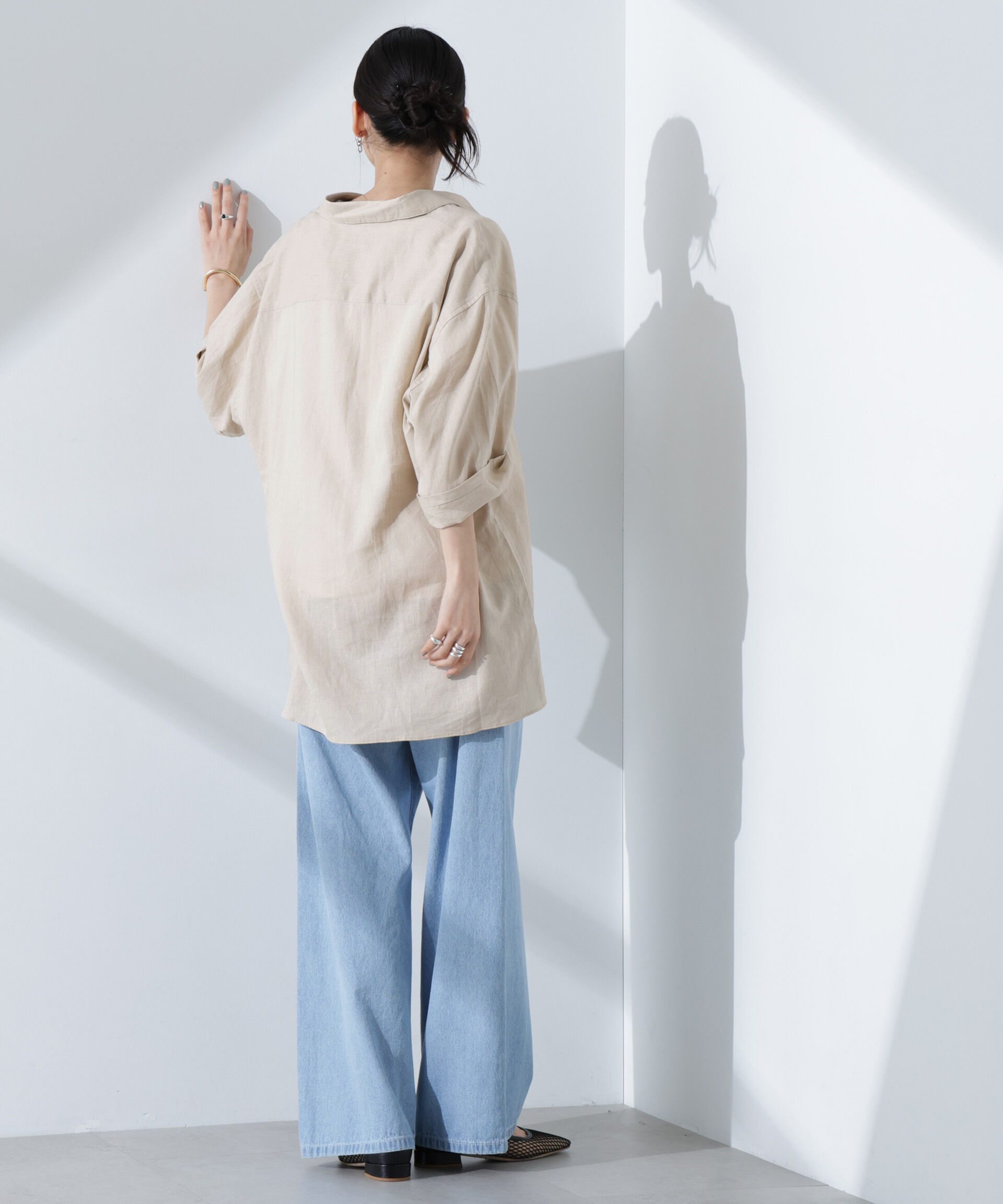 nano･universe「Anti Smell Linen プルオーバーVネックシャツ」|シャツ・ブラウス|