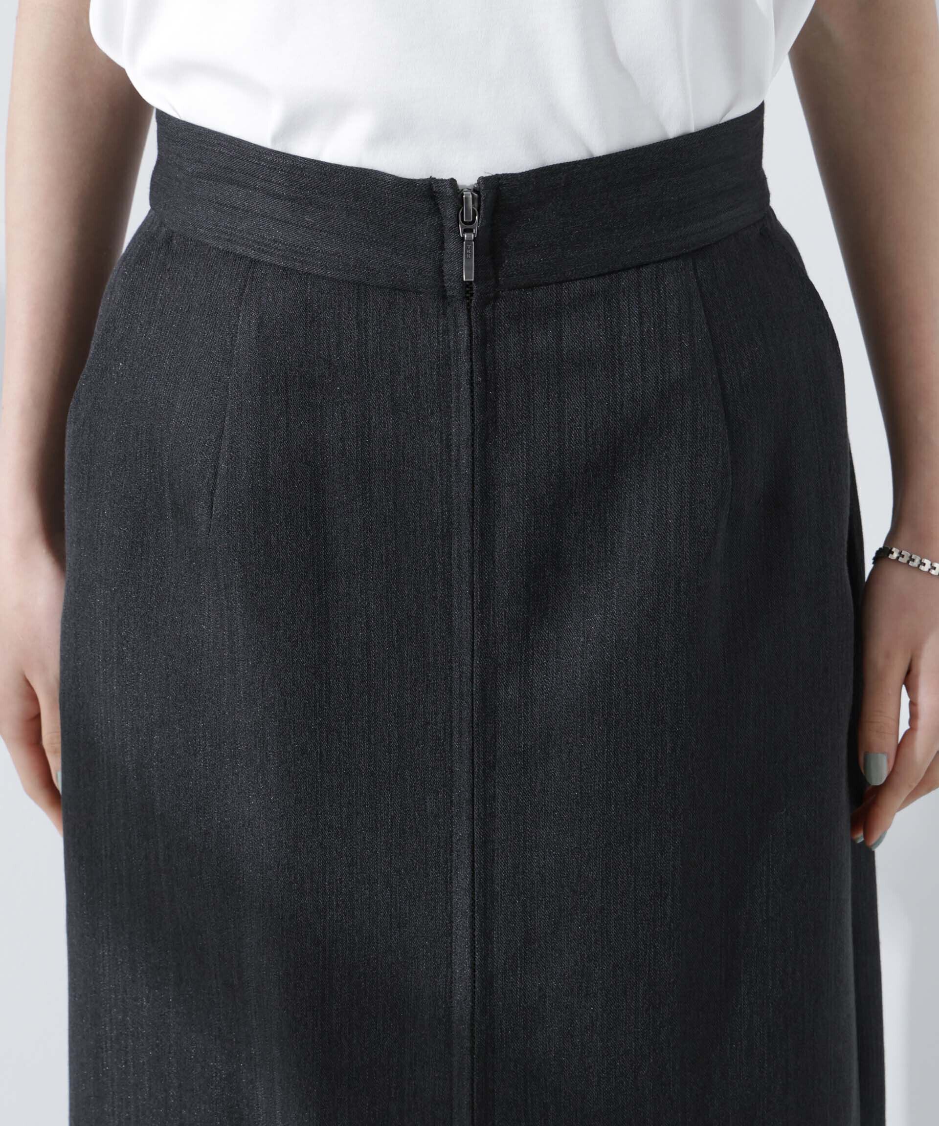 nano･universe「メタリックフロントZIPスリットタイトスカート」|スカート|