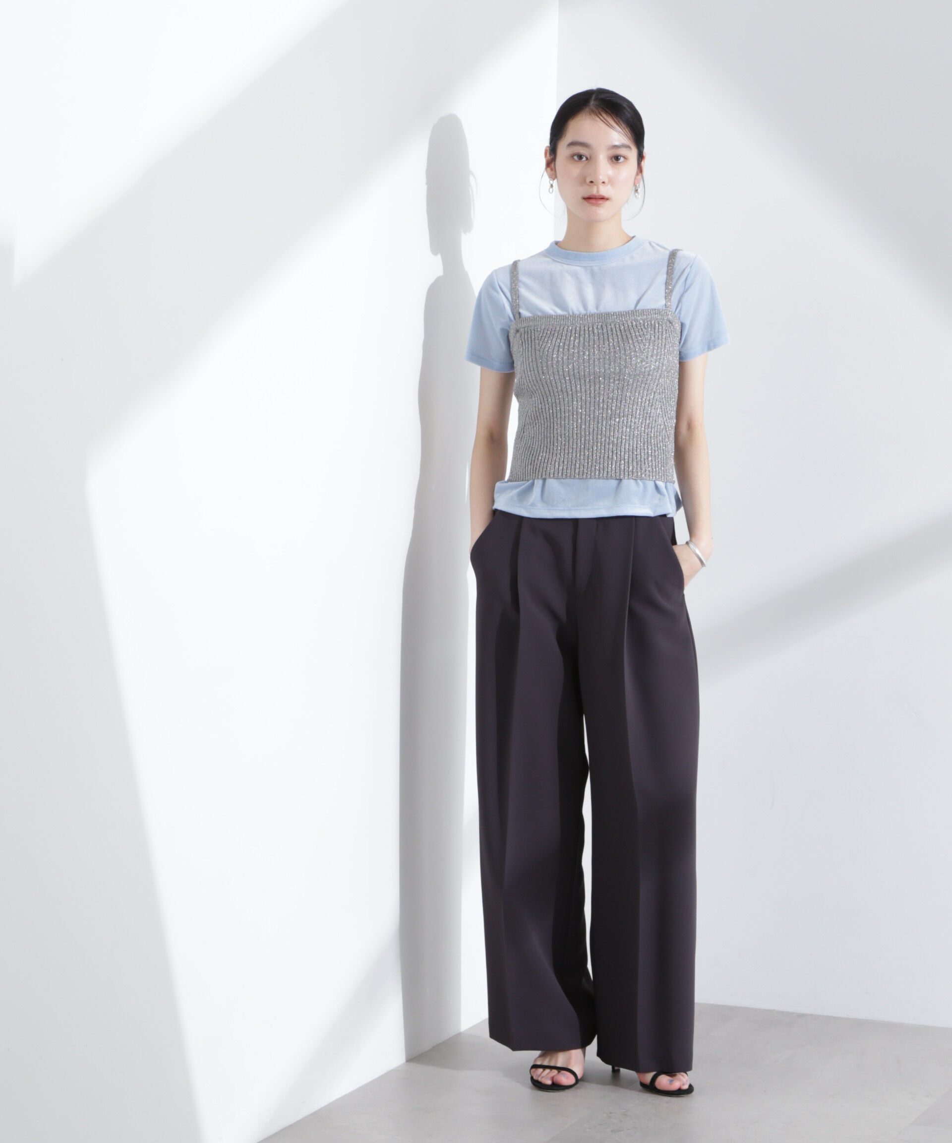 nano･universe「シアーベロアコンパクトTシャツ」|Tシャツ・カットソー|