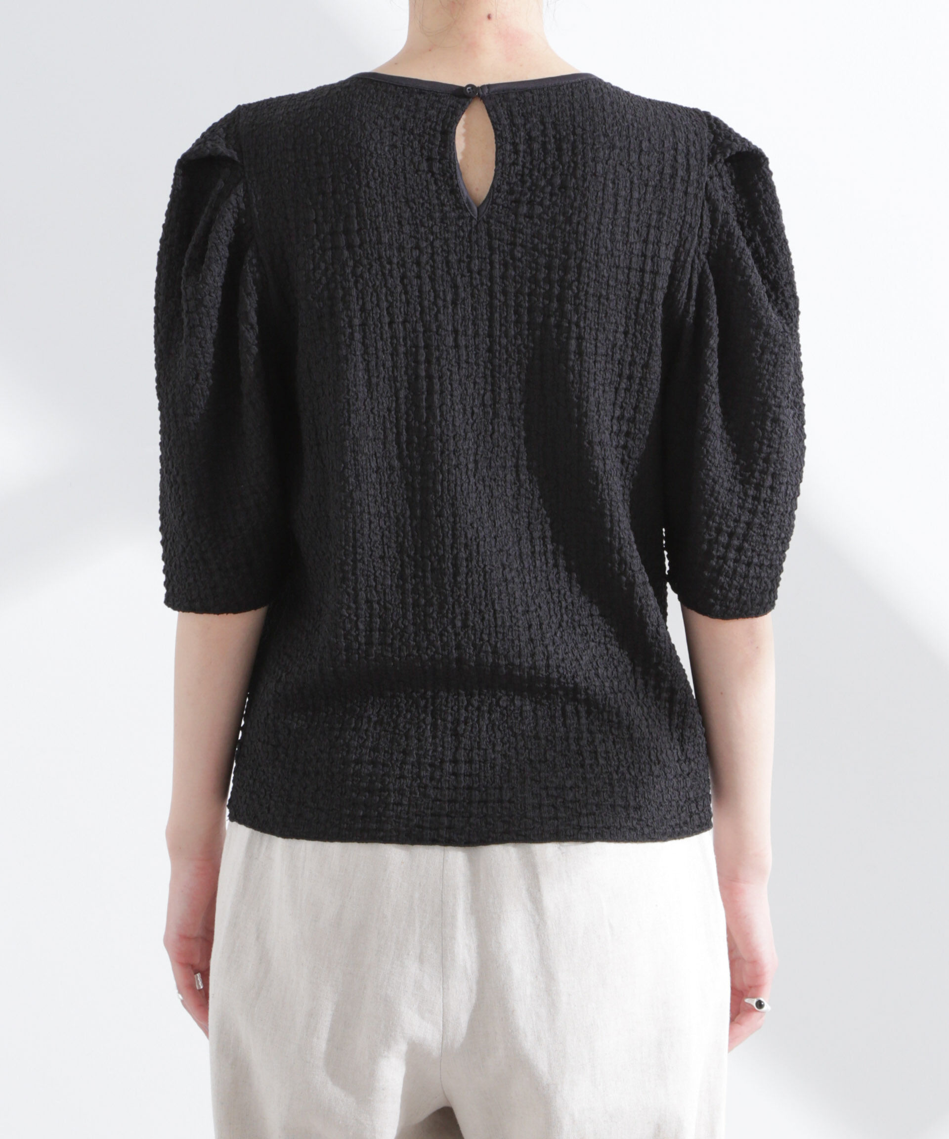 nano･universe「シャーリングタックスリーブトップス」|Tシャツ・カットソー|