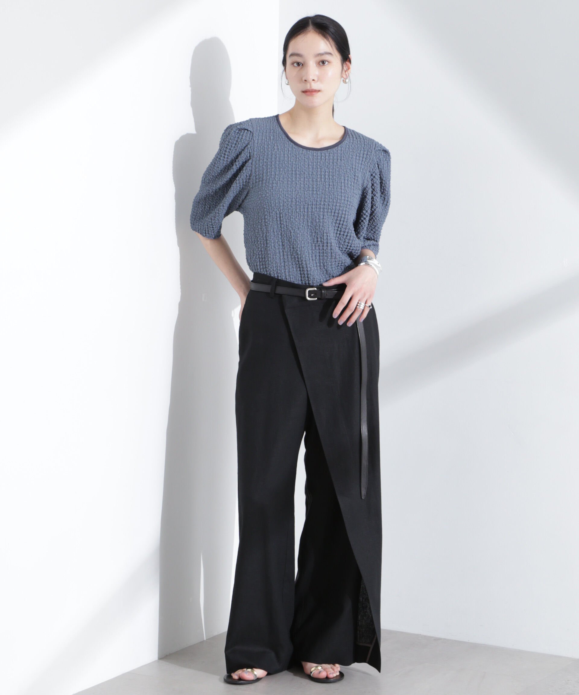 nano･universe「シャーリングタックスリーブトップス」|Tシャツ・カットソー|