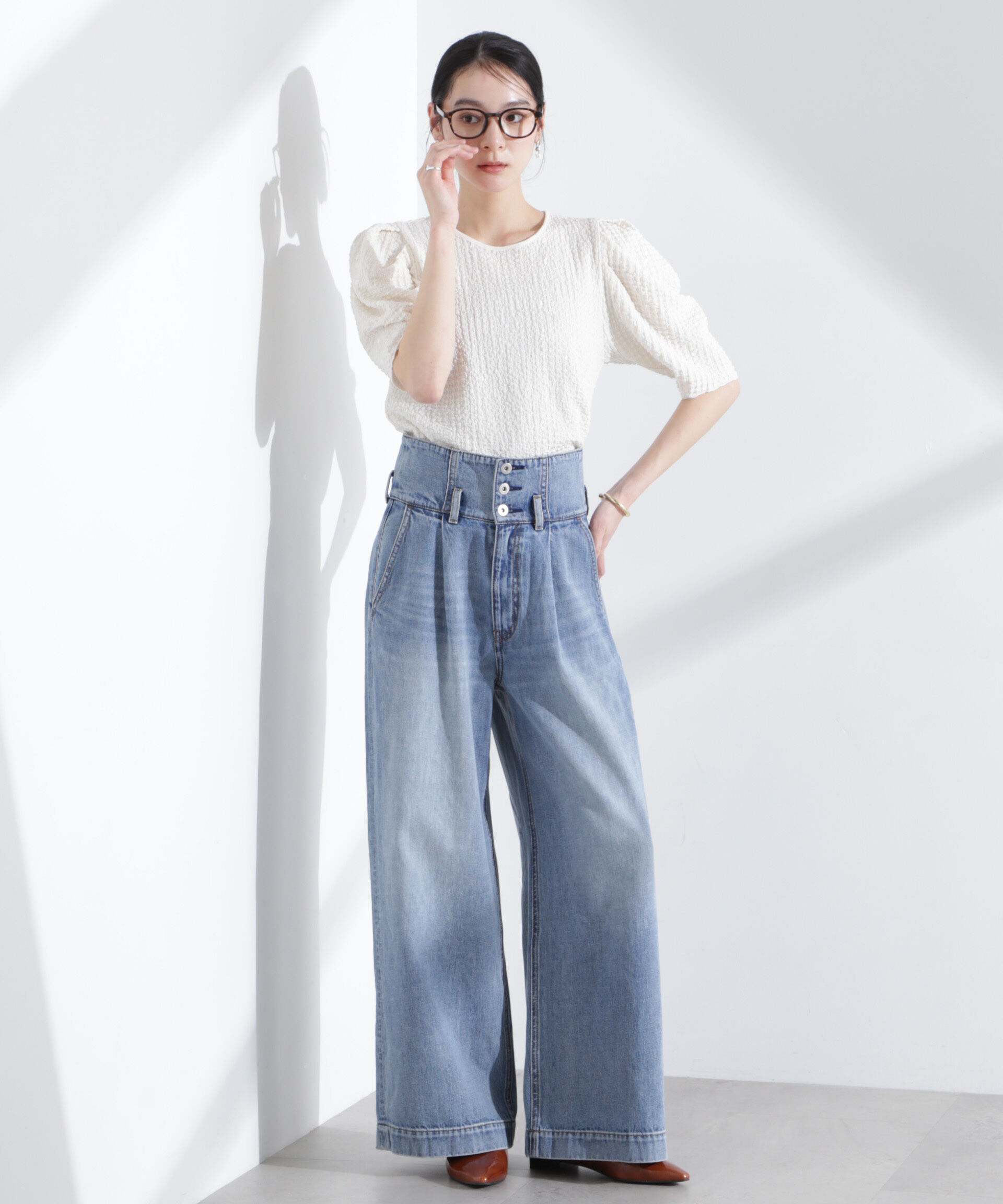 nano･universe「シャーリングタックスリーブトップス」|Tシャツ・カットソー|