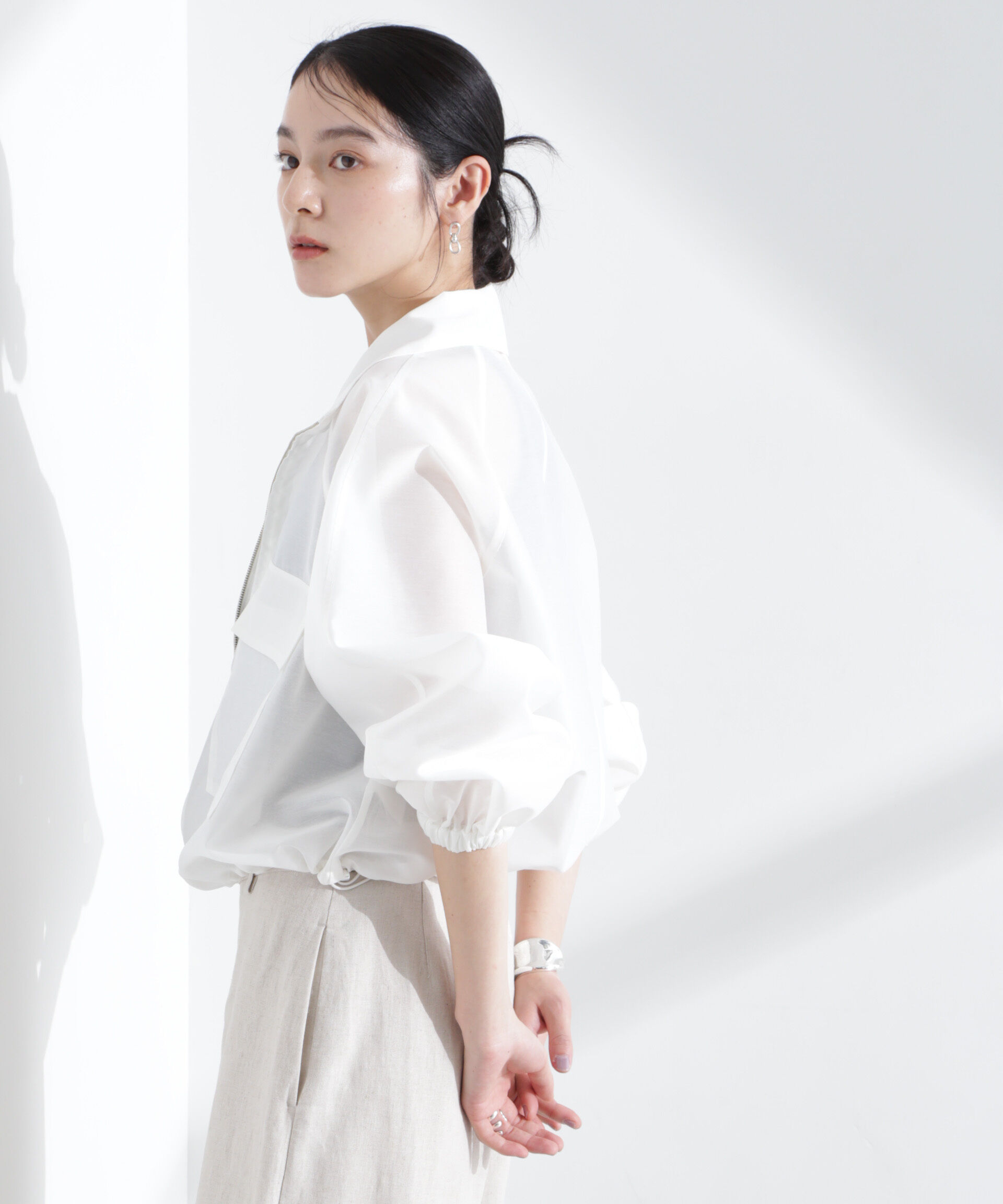 nano･universe「スパンオーガンジーブルゾン」|ブルゾン・スタジャン|