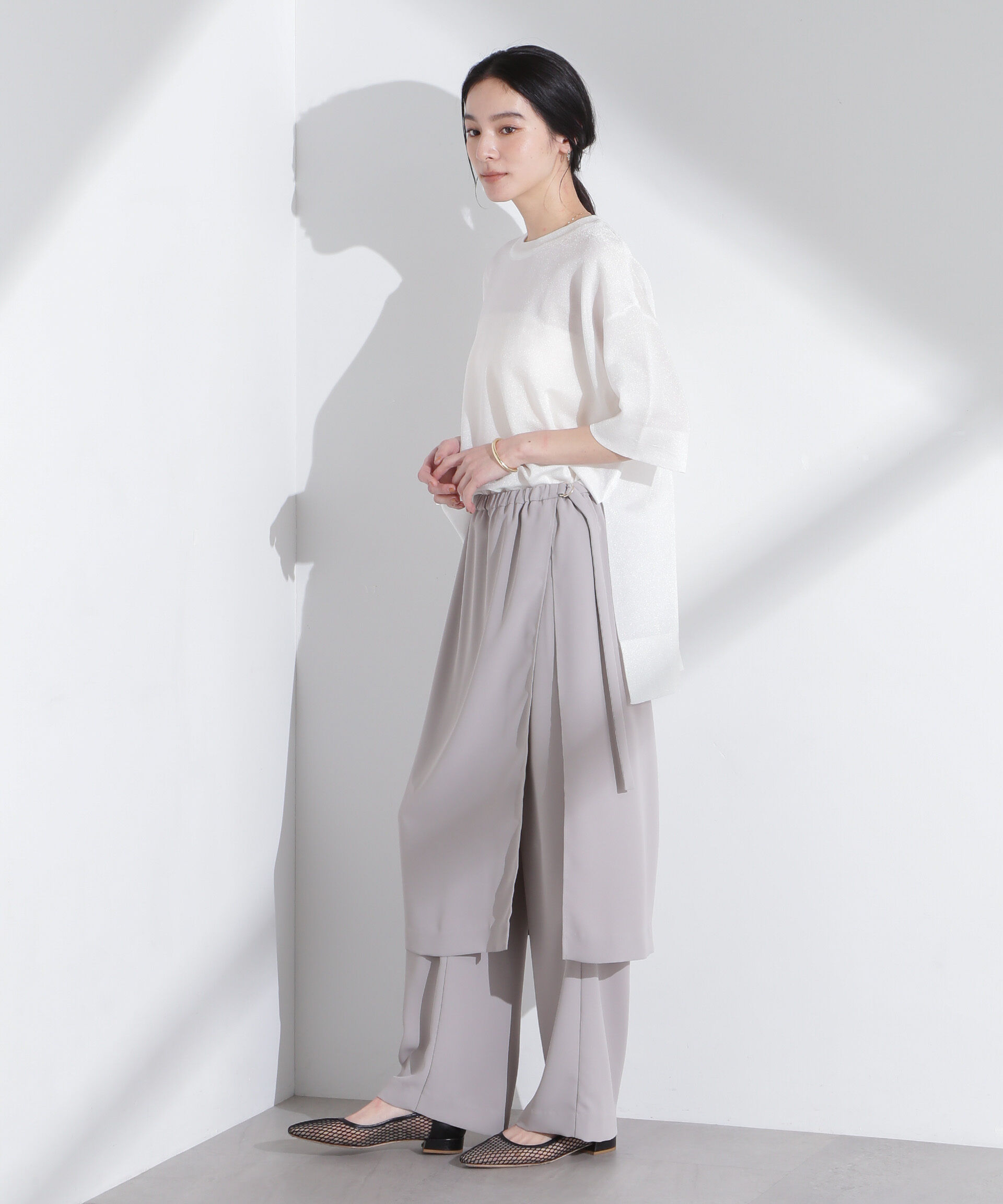 nano･universe「オーロララメシアースムースニットTシャツ」|ニット・セーター|