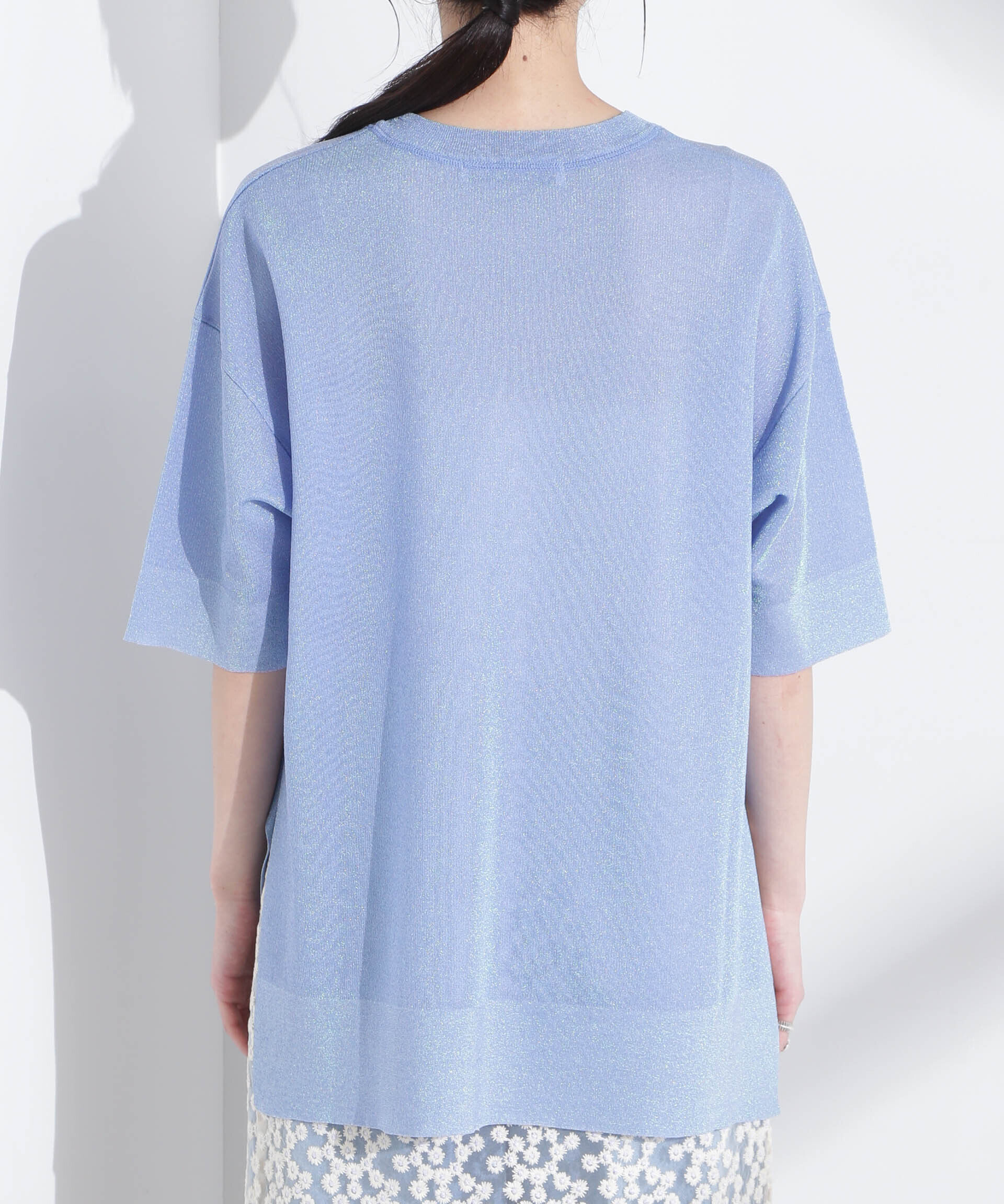 nano･universe「オーロララメシアースムースニットTシャツ」|ニット・セーター|