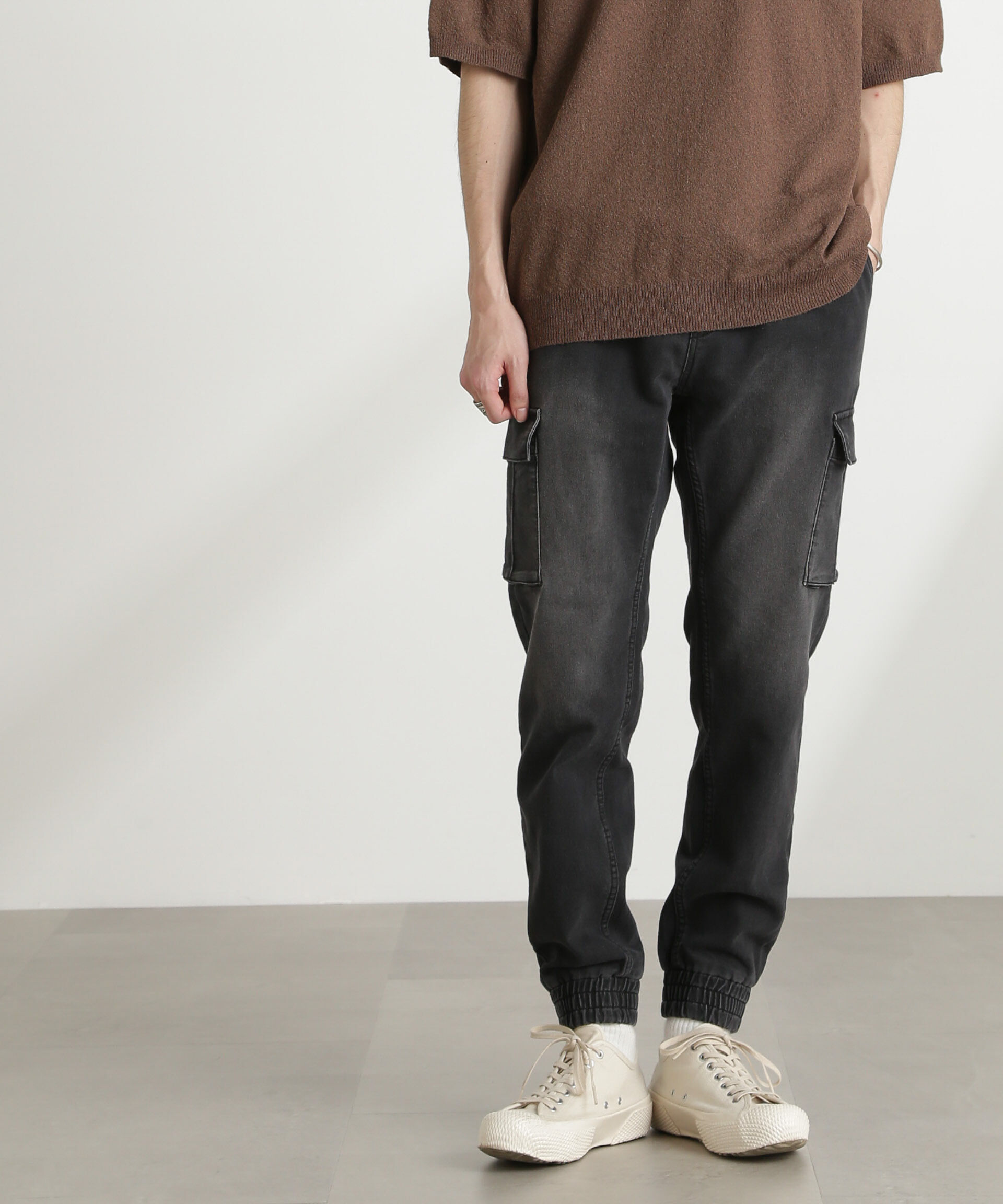 nano･universe「スリムフィット ジョガーカーゴパンツ」|チノ|