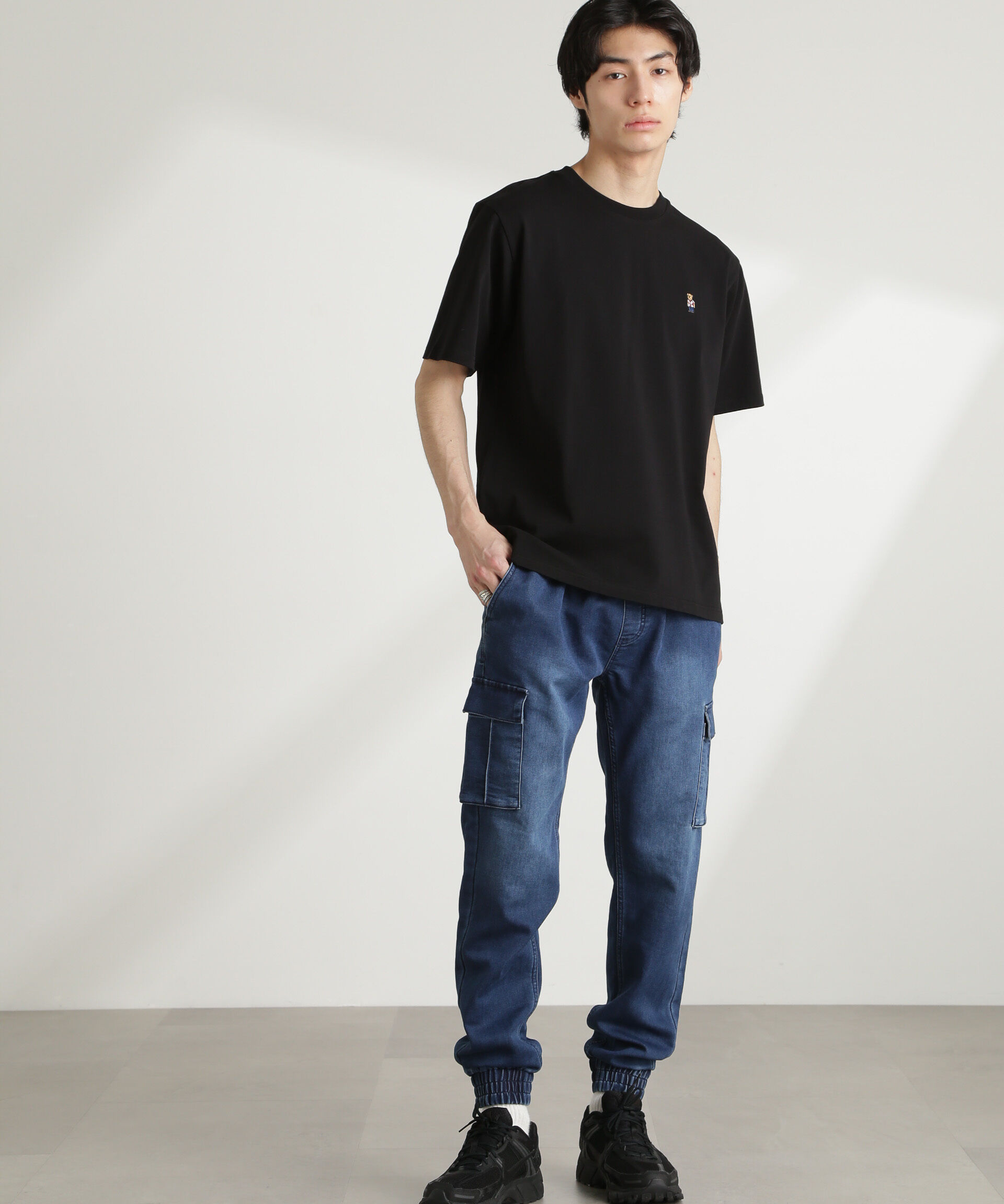 nano･universe「スリムフィット ジョガーカーゴパンツ」|チノ|