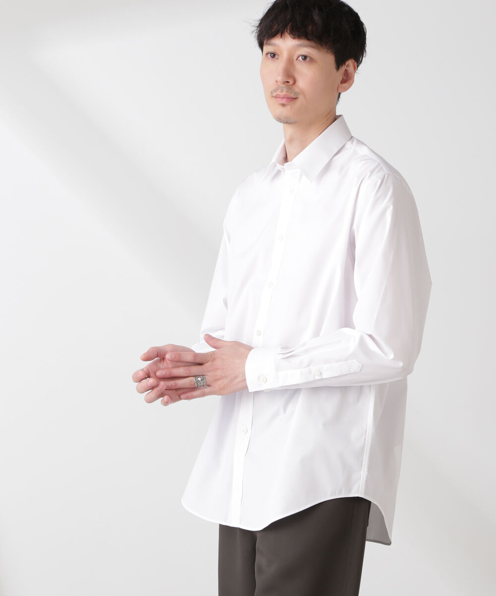 nano･universe「ESTENEIGE(R) レギュラーカラーシャツ 長袖/接触冷感」|シャツ・ブラウス|