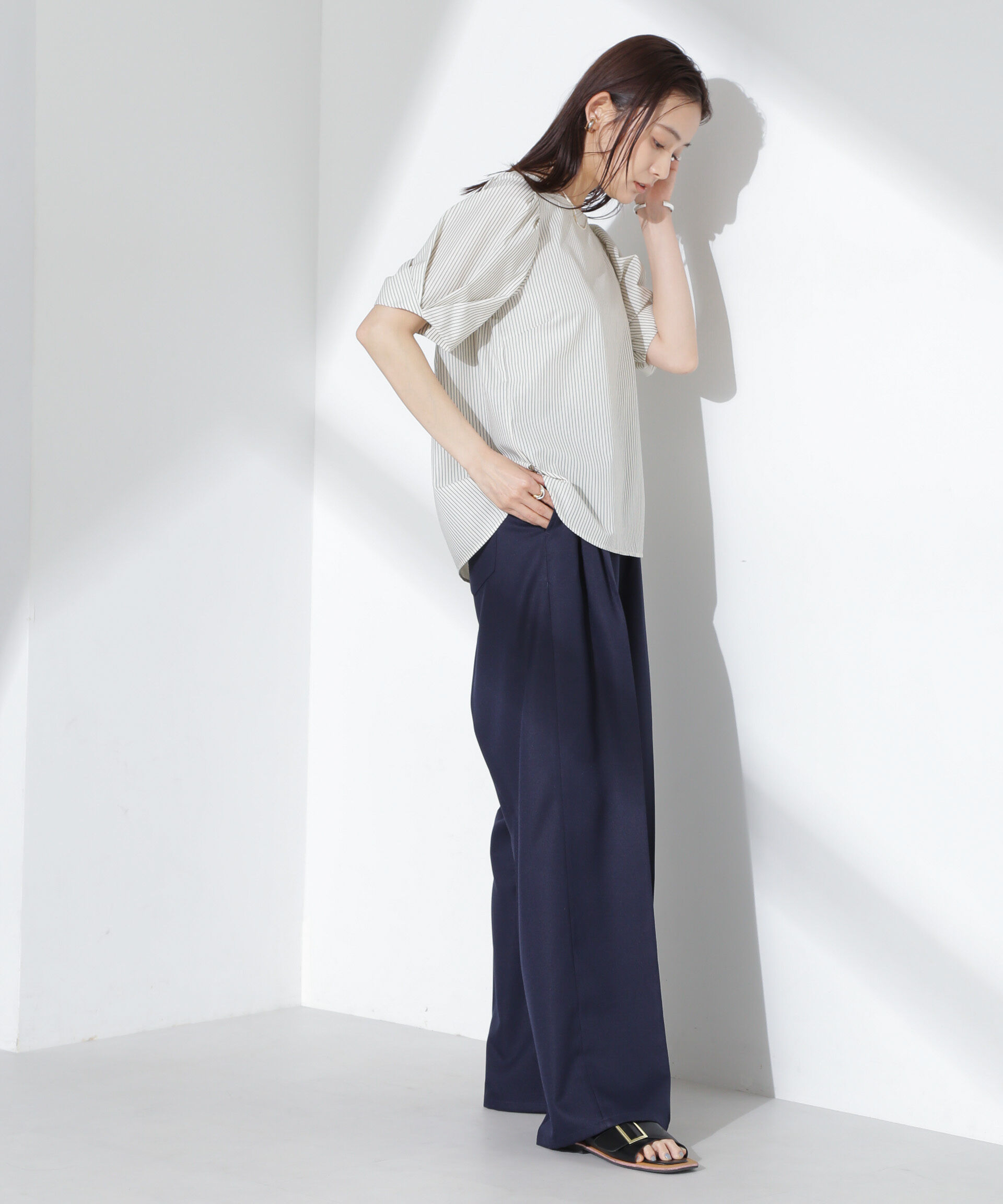 nano･universe「変形スリーブプルオーバーブラウス」|シャツ・ブラウス|