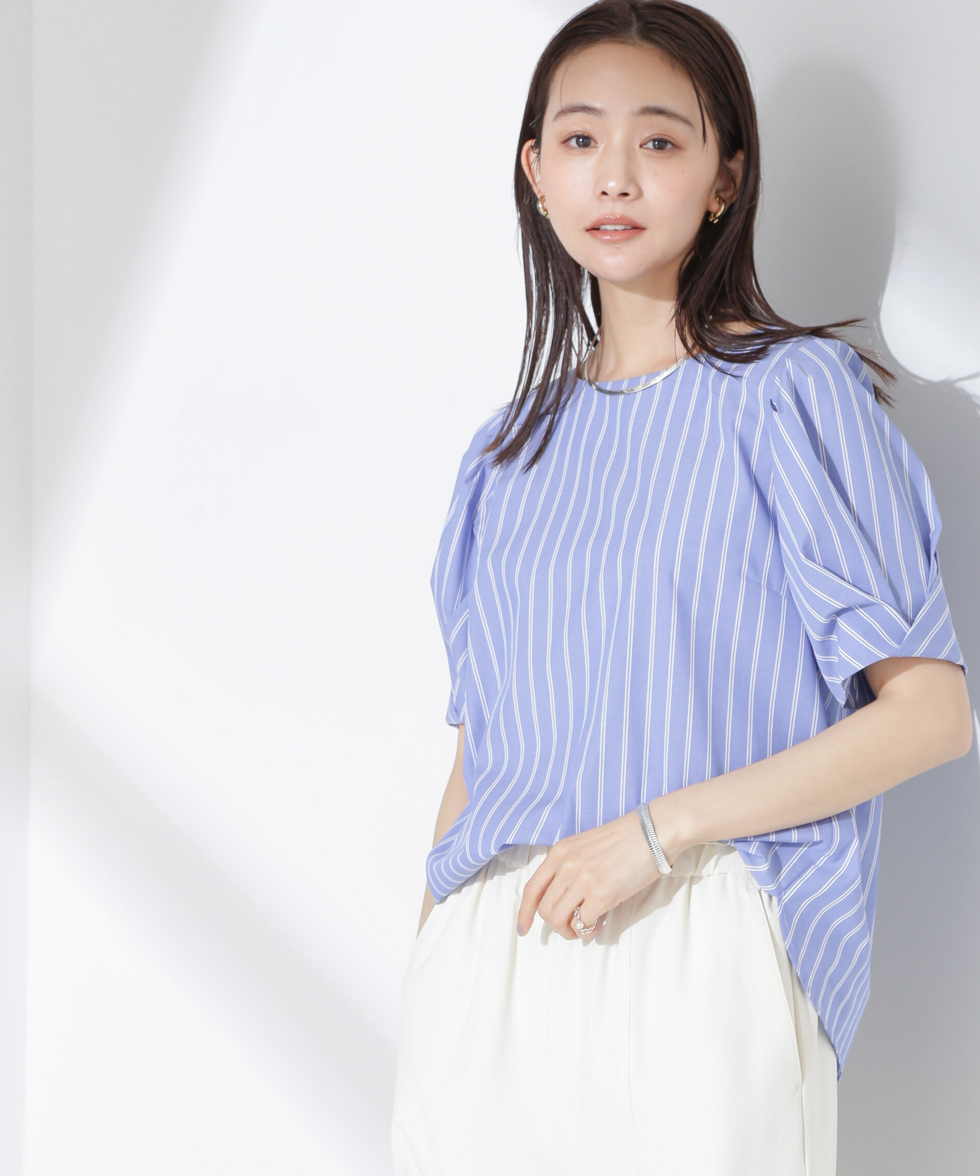 nano･universe「変形スリーブプルオーバーブラウス」|シャツ・ブラウス|