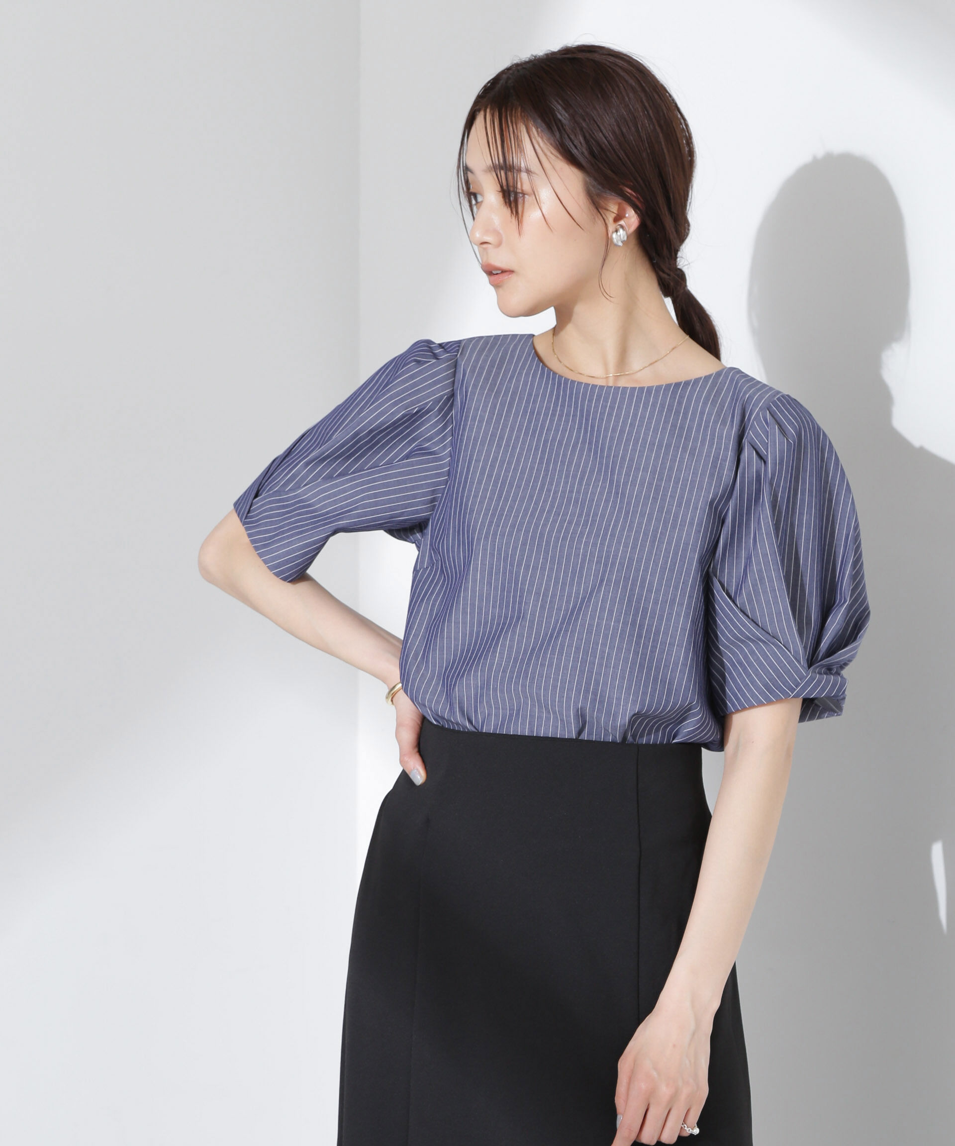 nano･universe「変形スリーブプルオーバーブラウス」|シャツ・ブラウス|パターン32