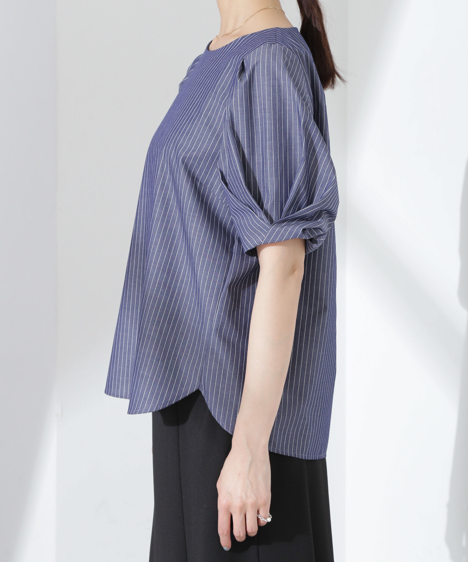 nano･universe「変形スリーブプルオーバーブラウス」|シャツ・ブラウス|