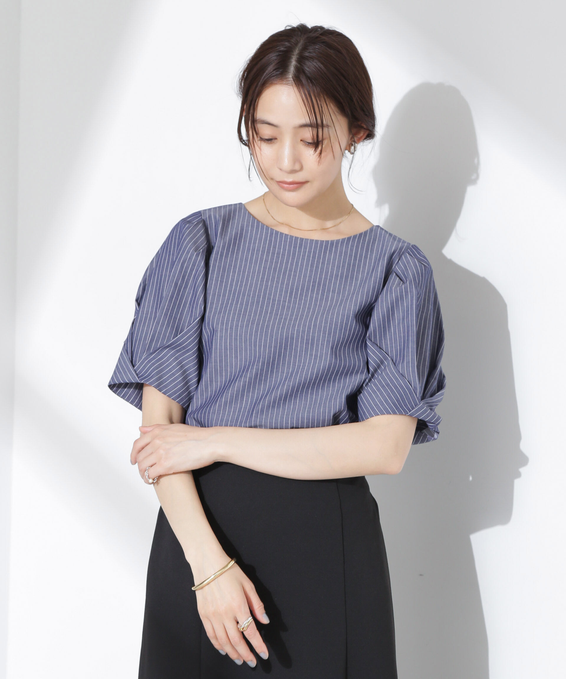 nano･universe「変形スリーブプルオーバーブラウス」|シャツ・ブラウス|