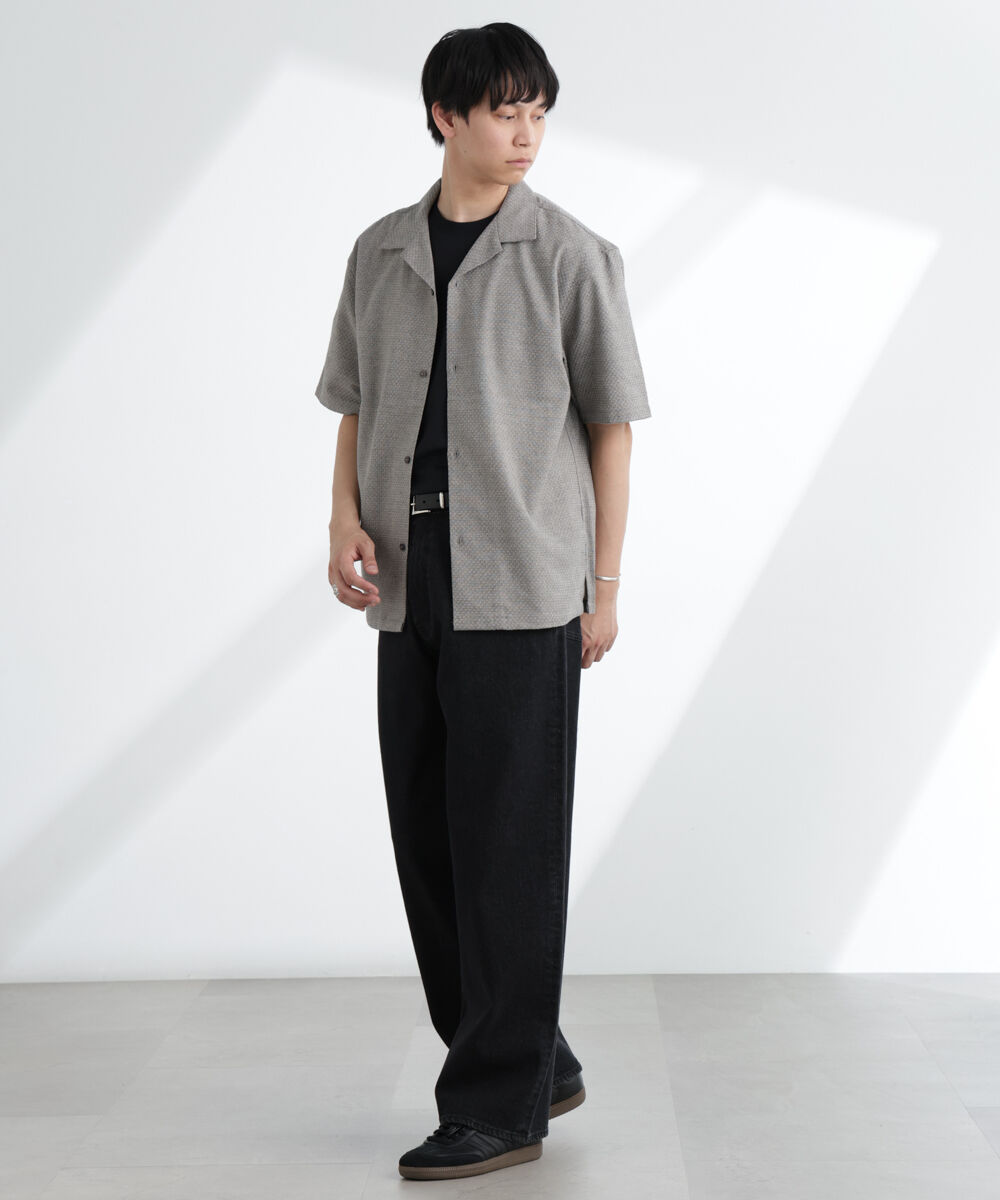 nano･universe「コットンリネン交織開襟シャツ 半袖」|シャツ・ブラウス|