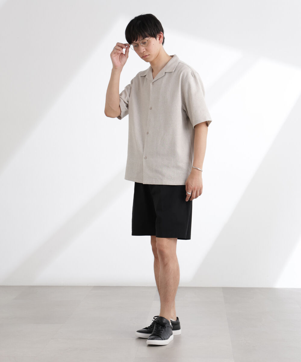 nano･universe「コットンリネン交織開襟シャツ 半袖」|シャツ・ブラウス|