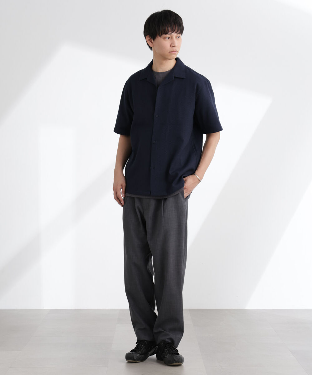 nano･universe「コットンリネン交織開襟シャツ 半袖」|シャツ・ブラウス|