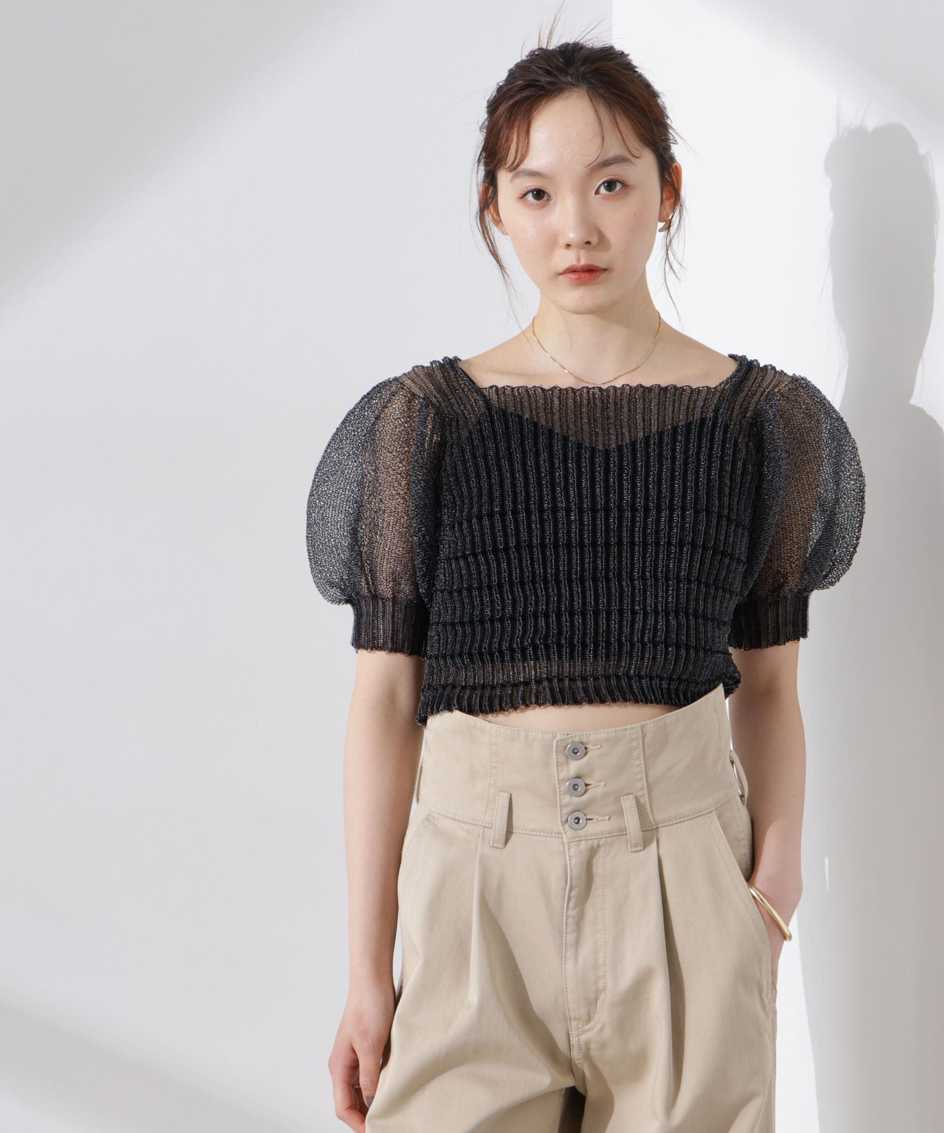 nano･universe「ODAKHA/specter puff sleeve P/O」|ニット・セーター|