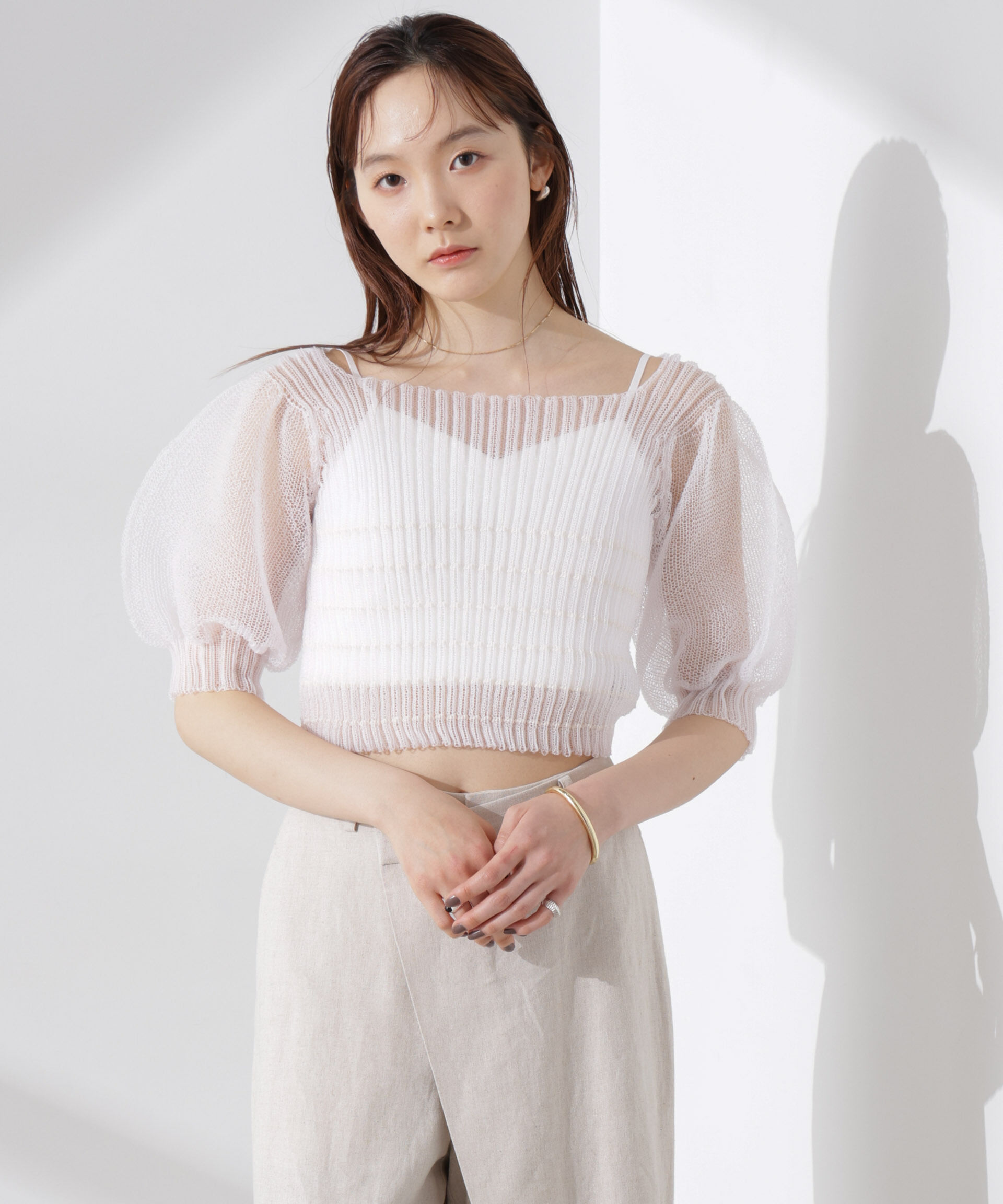 nano･universe「ODAKHA/specter puff sleeve P/O」|ニット・セーター|