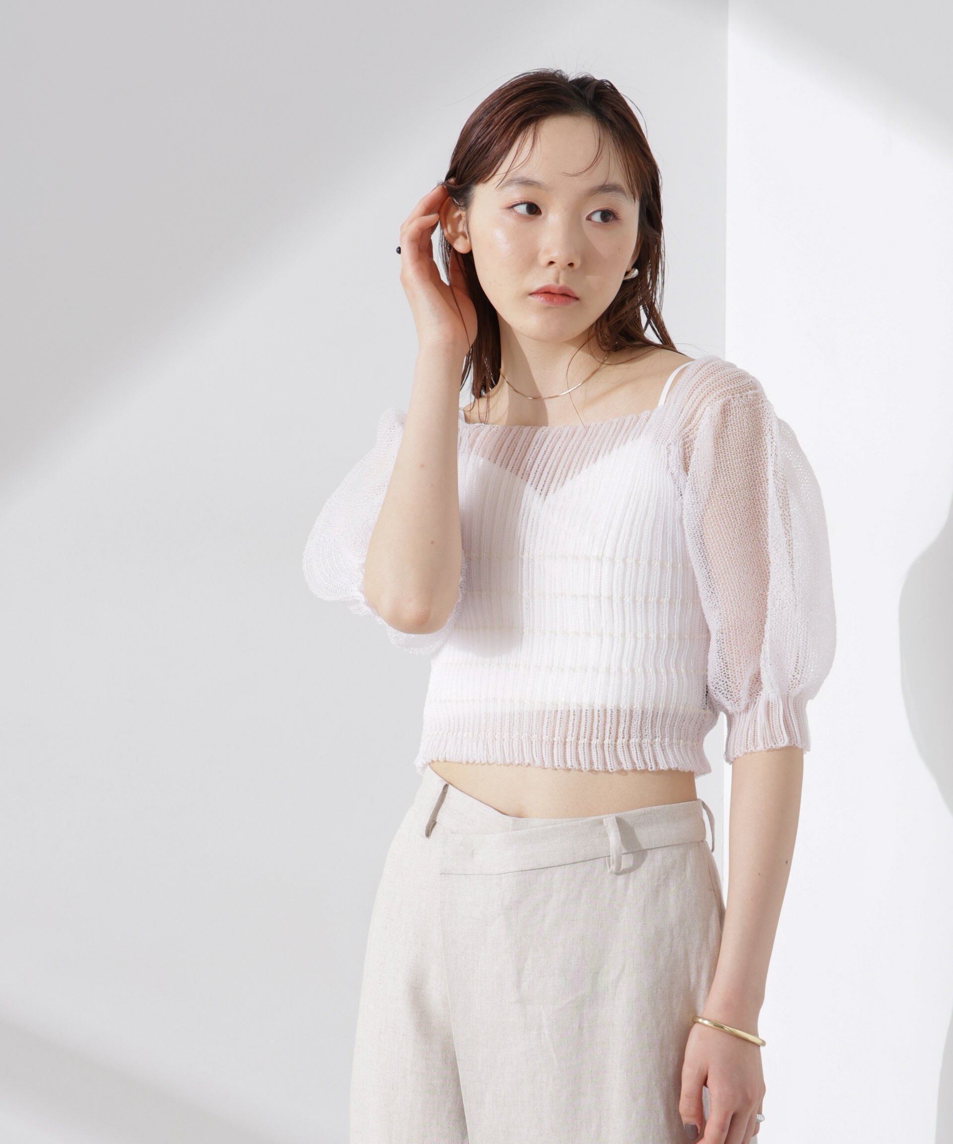 nano･universe「ODAKHA/specter puff sleeve P/O」|ニット・セーター|