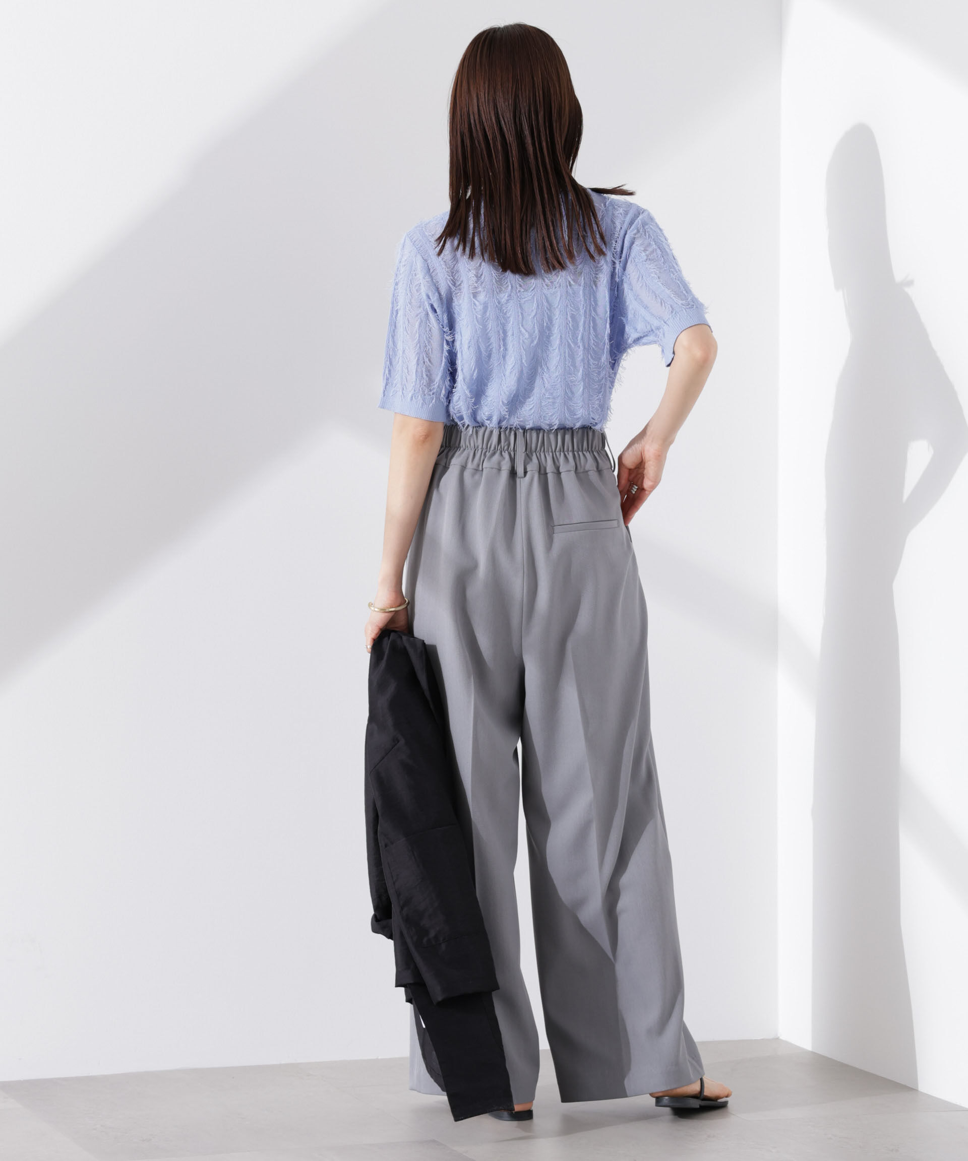 nano･universe「カットフリンジニットカーディガン」|ニット・セーター|