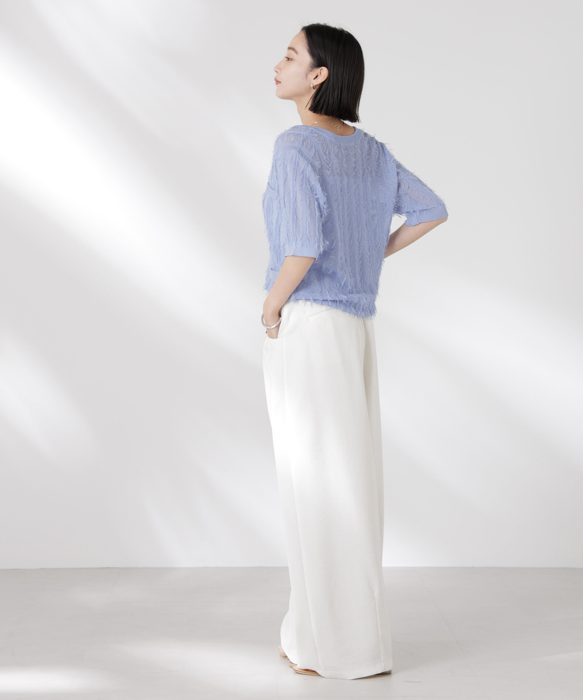 nano･universe「カットフリンジニットカーディガン」|ニット・セーター|