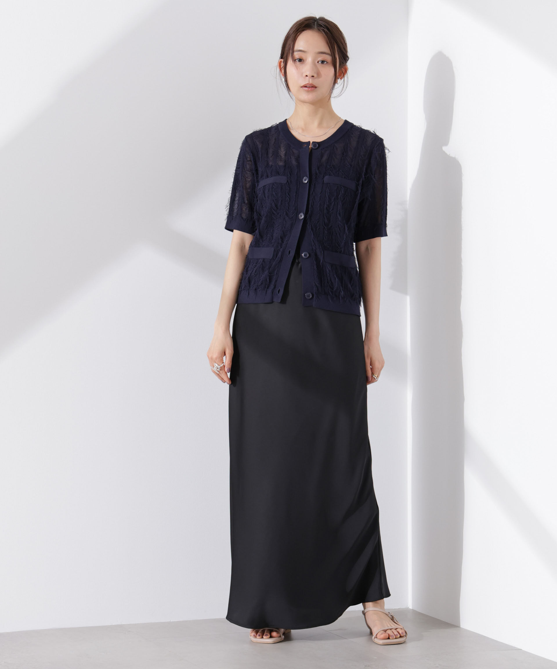 nano･universe「カットフリンジニットカーディガン」|ニット・セーター|