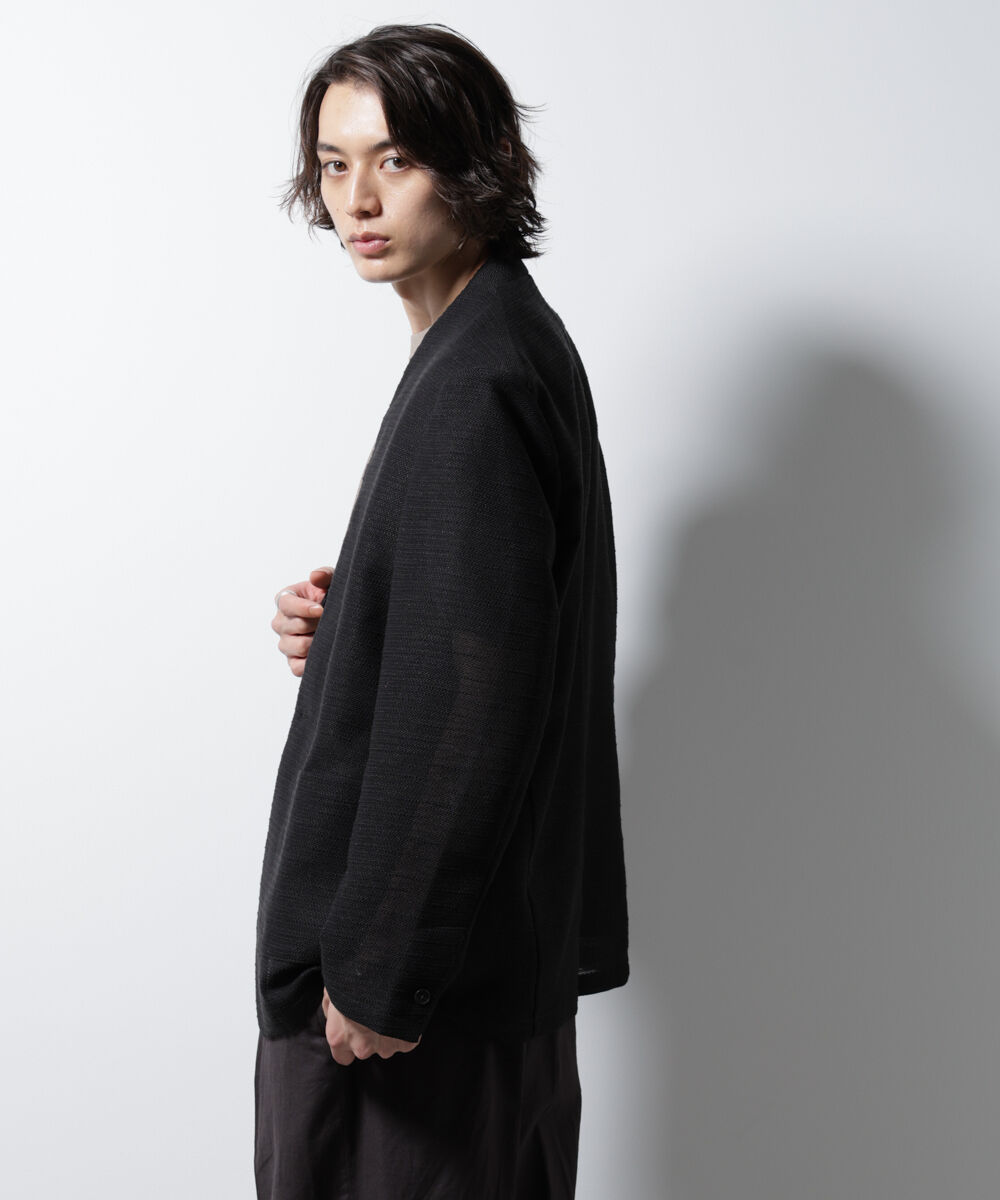 nano･universe「スラブラメ ノーカラージャケット」|テーラードジャケット|