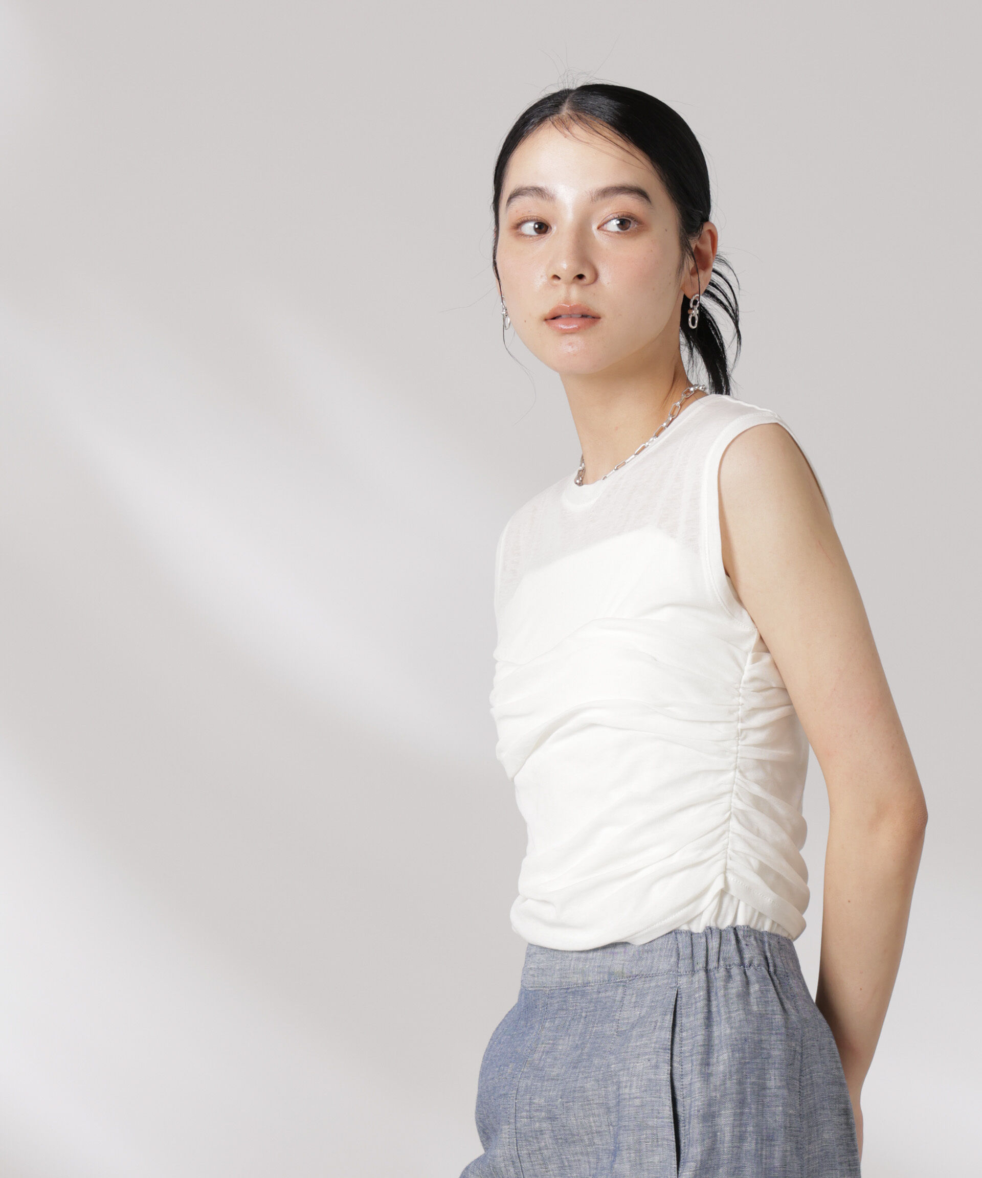 nano･universe「ドッキングビスチェシアートップス」|Tシャツ・カットソー|