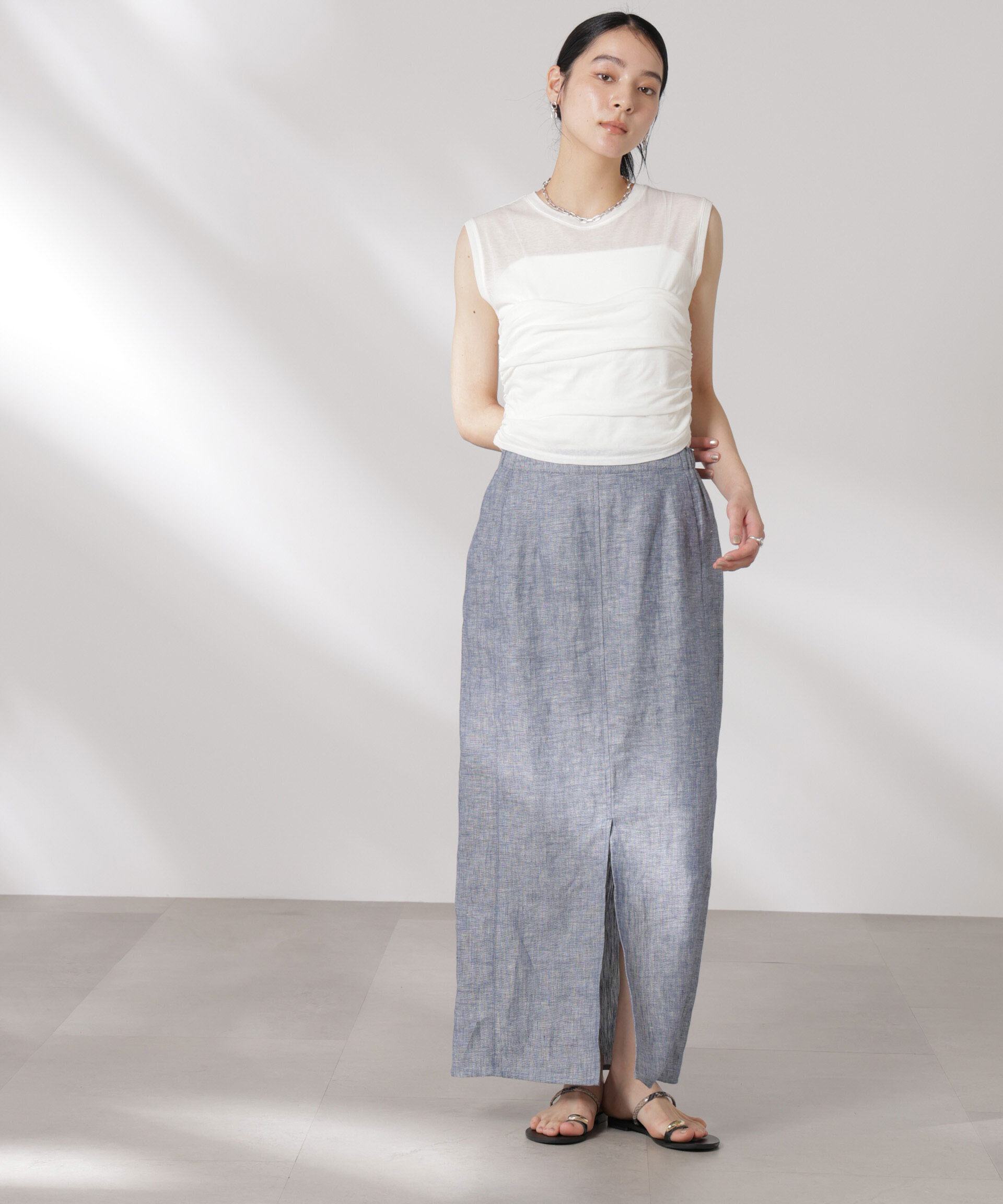 nano･universe「ドッキングビスチェシアートップス」|Tシャツ・カットソー|