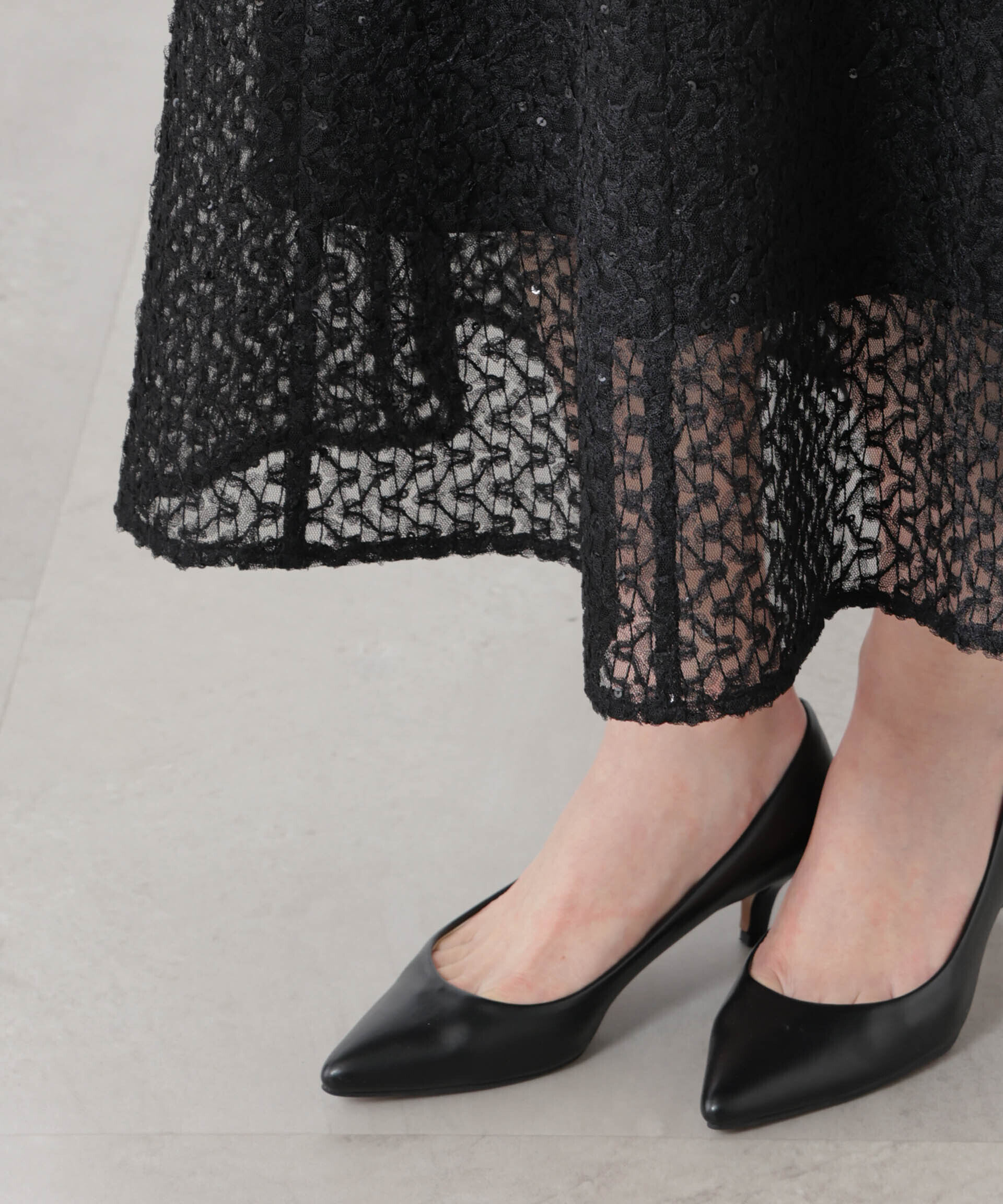 nano･universe「kaene/スパンコールレースドレス」|ワンピース|