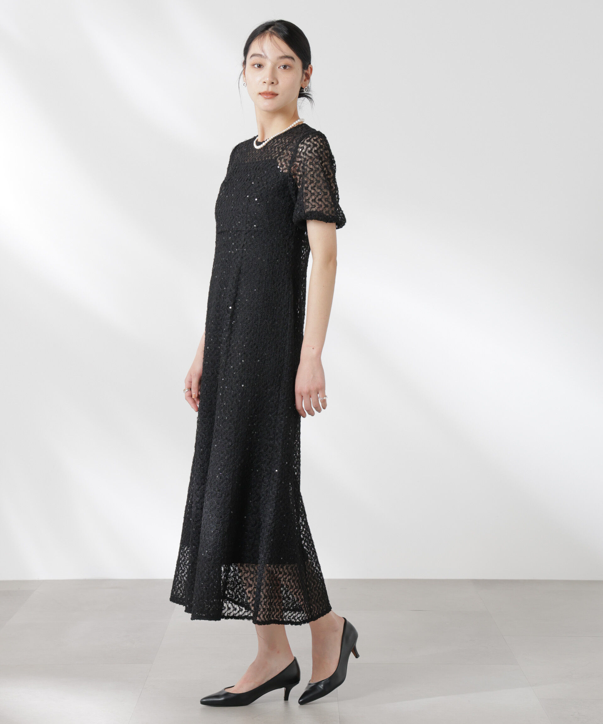 nano･universe「kaene/スパンコールレースドレス」|ワンピース|