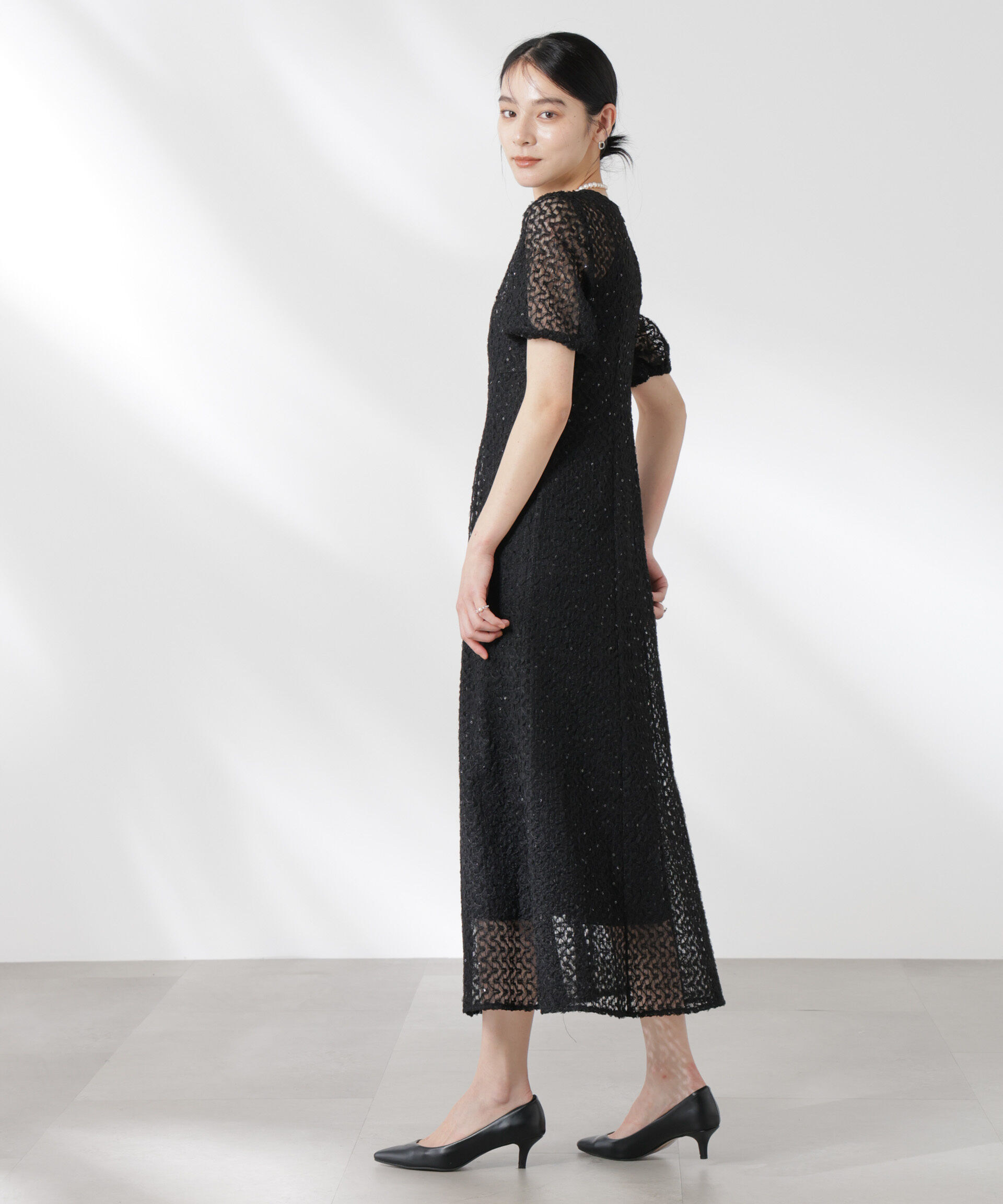 nano･universe「kaene/スパンコールレースドレス」|ワンピース|