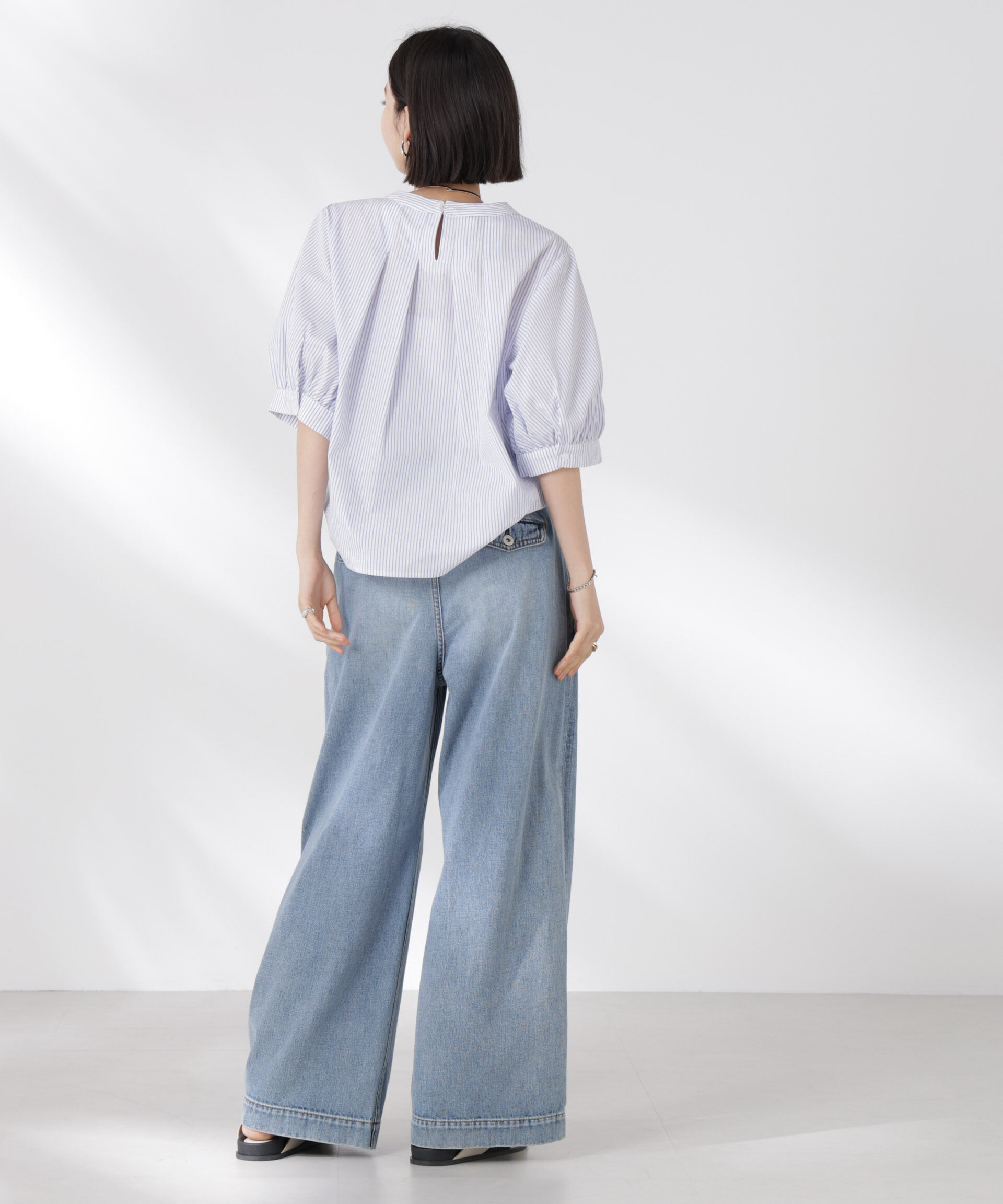 nano･universe「ボリュームスリーブタックブラウス」|シャツ・ブラウス|